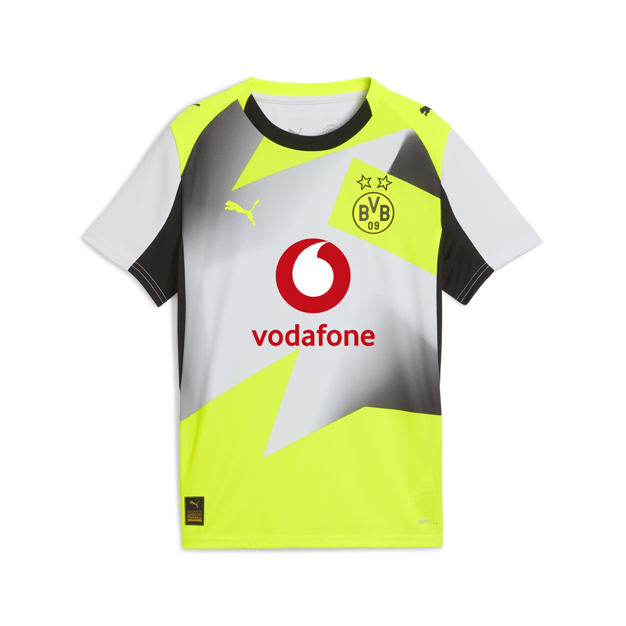 Trainingsshirt PUMA "Borussia Dortmund 25/26 Auswärtstrikot Jugendliche", Kinder, Gr. 140, silber mist gelb alert gray, 100% Polyester, bedruckt, regular fit, Rundhals, Shirts Image
