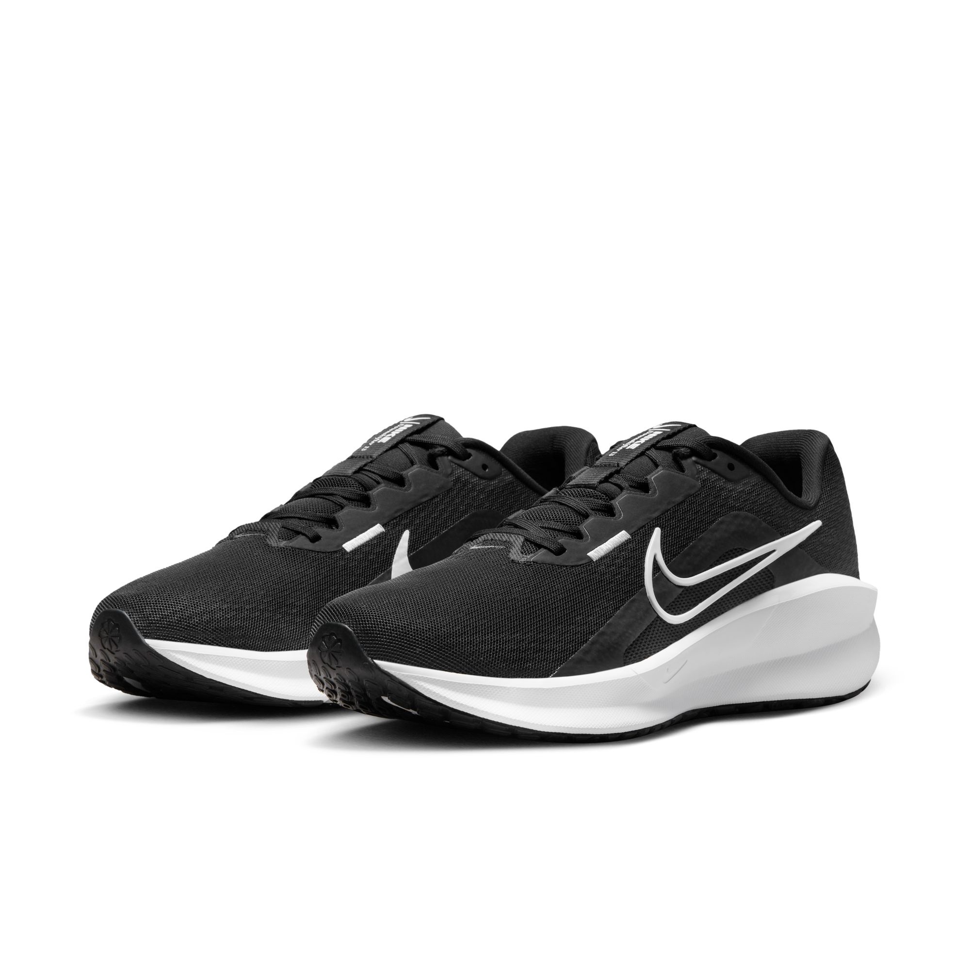 Laufschuh NIKE "DOWNSHIFTER 13", Herren, Gr. 46, schwarz, weiß, dk smoke grau, Synthetik, Textil, Schuhe Laufschuh