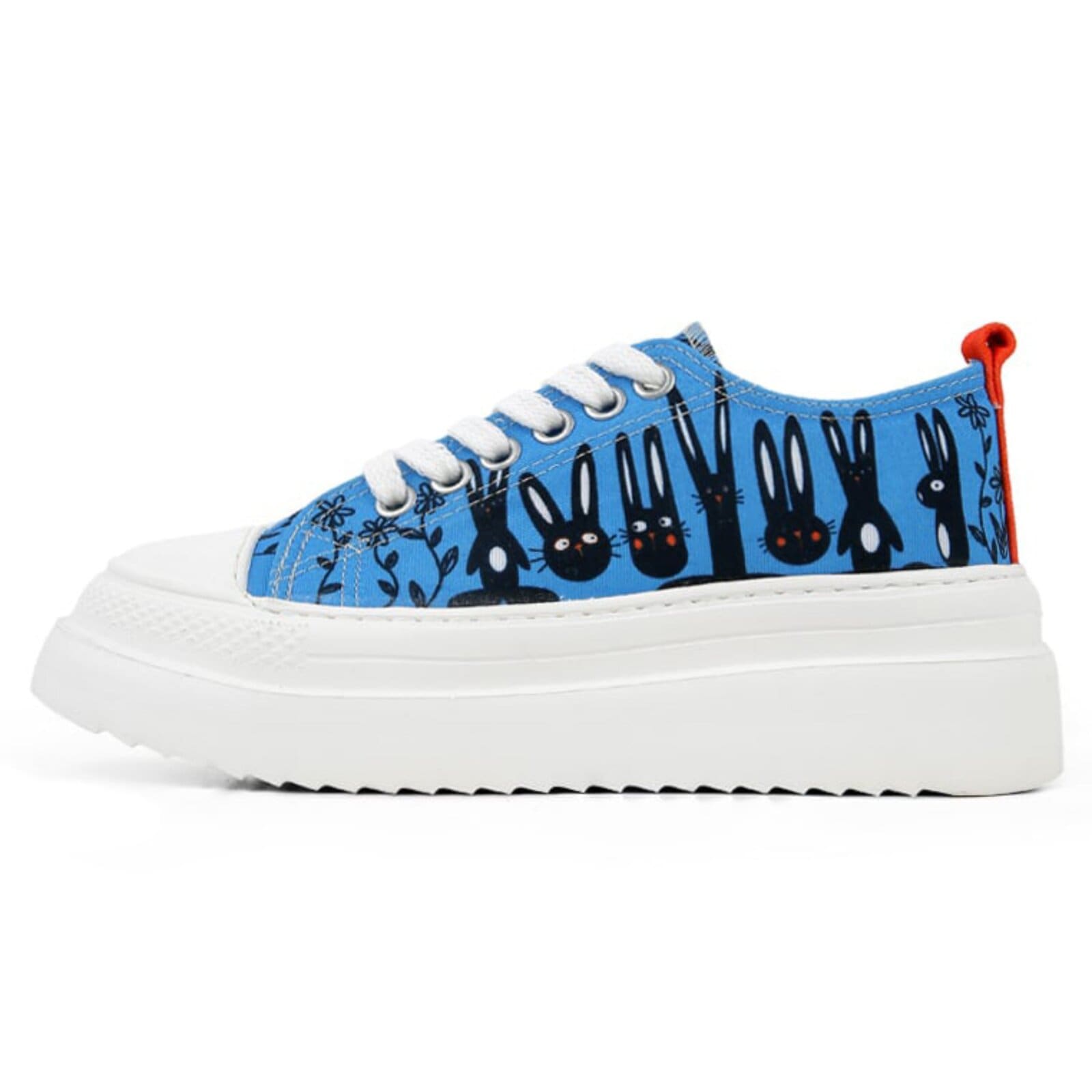 Sneaker DOGO "Freya Low-Top Sneaker Line Of Rabbits Damen Sneaker", Damen, Gr. 39, Normalschaft, blau, Textil, Schuhe, Handgefertigt