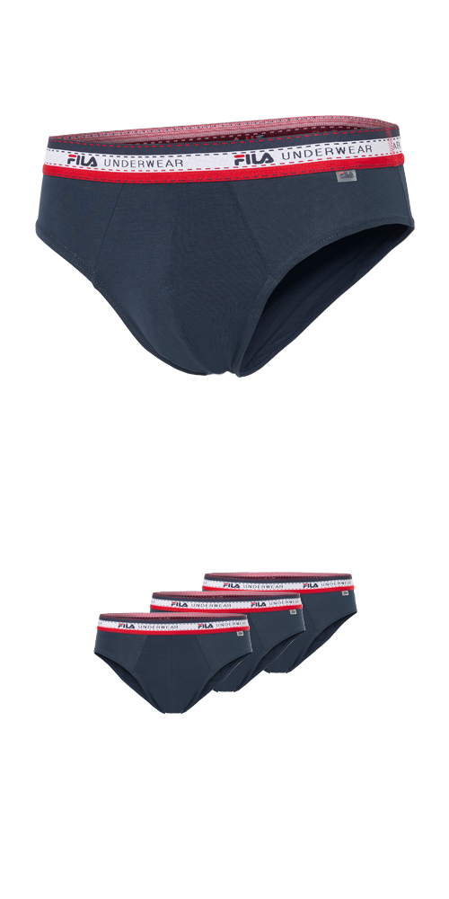 Slip FILA "MAN BRIEF", Herren, Gr. S, blau (navy), Obermaterial: 95% Baumwolle, 5% Elasthan, unifarben, körpernah, Unterhosen, mit feuchtigkeitsableitenden Eigenschaften Image