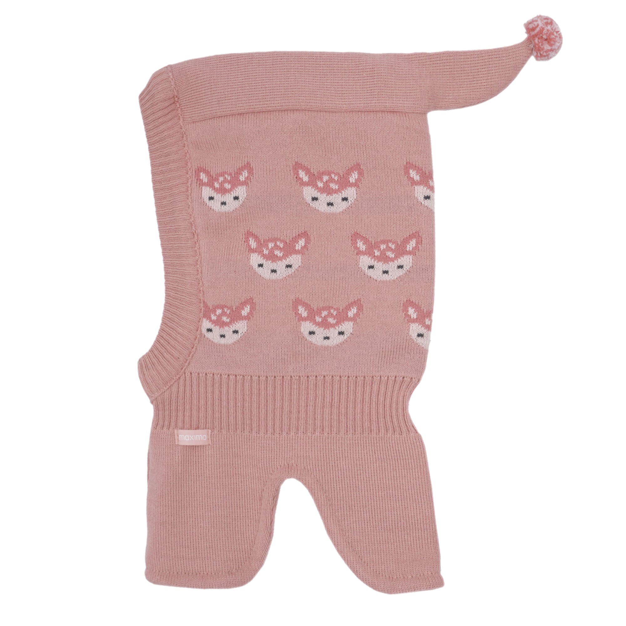 Schlupfmütze MAXIMO, Baby, Gr. 49, rosa (rose tan), Strick, Baumwolle, gemustert, Mützen, Baumwolle, doppelt gestrickt, Ausgenähtes Halsteil, kurzer Zipfel Image