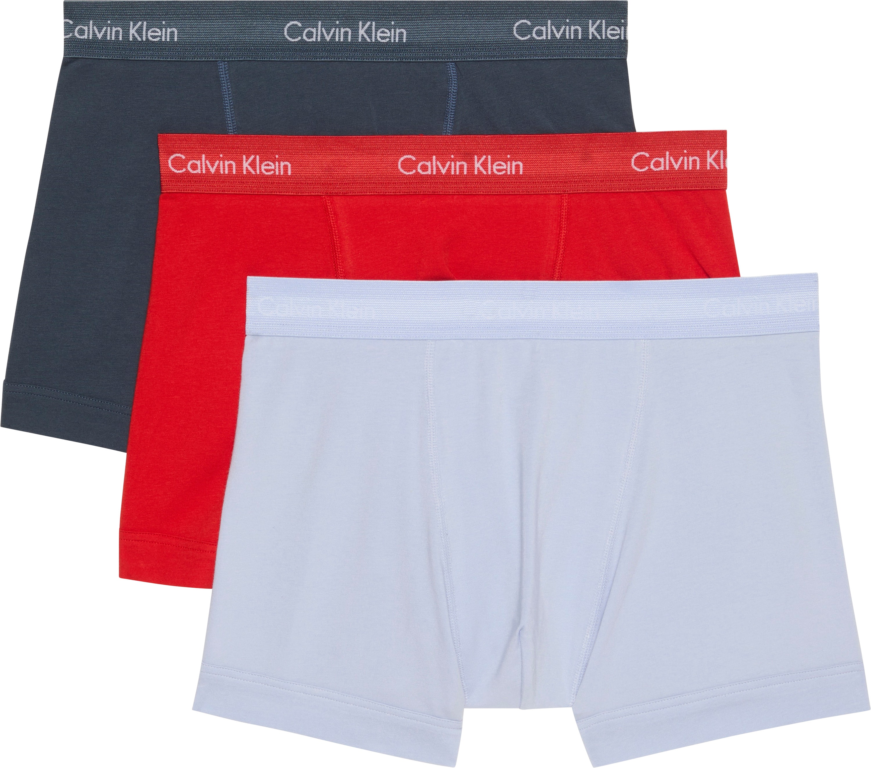 Trunk "TRUNK 3PK", Herren, Gr. L (52), blau, Jersey, Obermaterial: 95% Baumwolle, 5% Elasthan, CALVIN KLEIN UNDERWEAR, körpernah, Unterhosen, mit Logo-Elastikbund Image