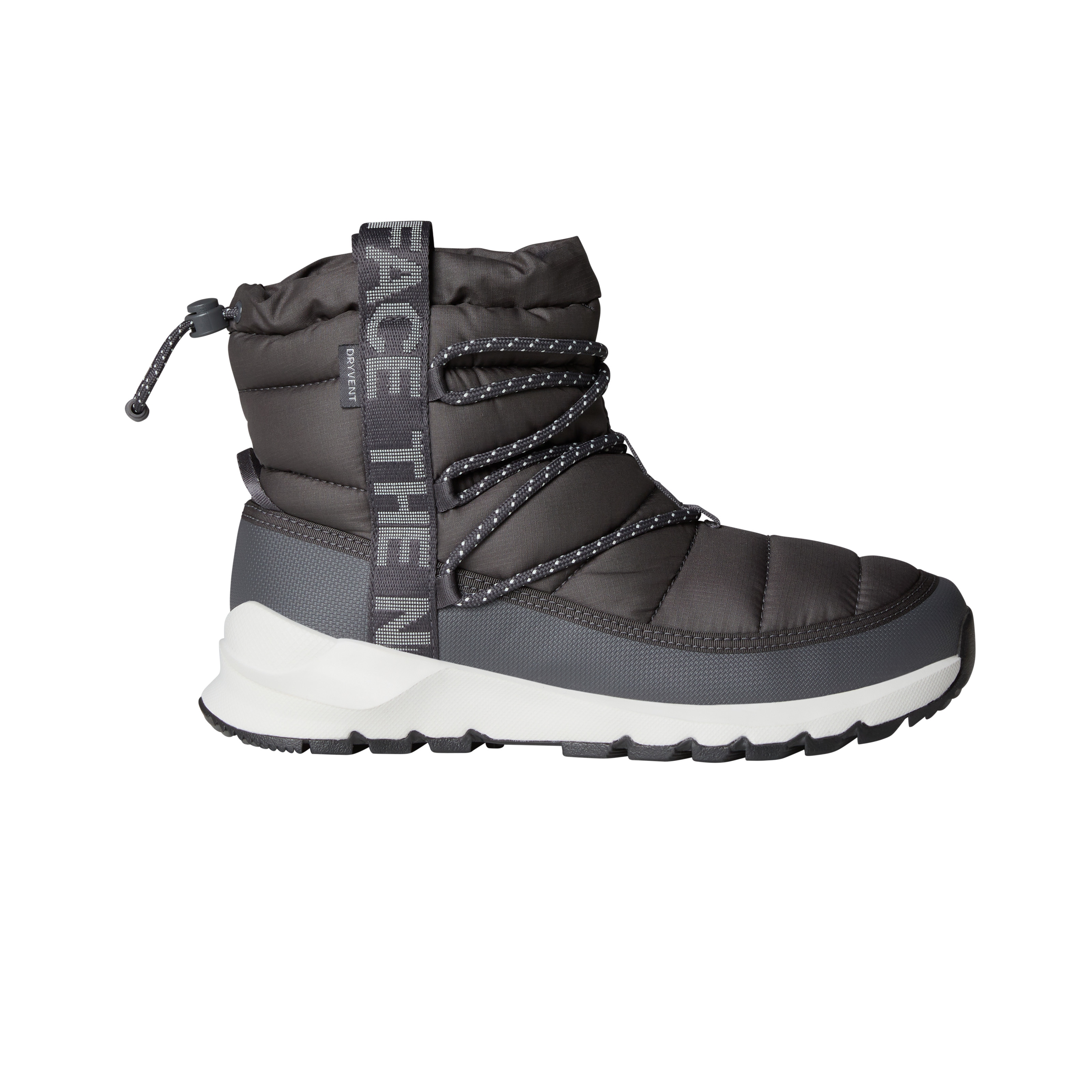 Winterstiefel THE NORTH FACE "W THERMOBALL LACE UP WP", Damen, Gr. 39, anthrazit grau, weiß ash, Textil, Schuhe, wasserdicht