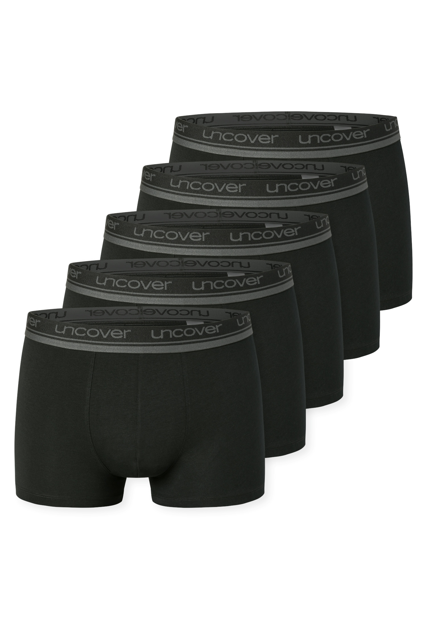 Boxer UNCOVER BY SCHIESSER "Uncover Cotton", Herren, Gr. 3XL, schwarz (000, schwarz), Single Jersey, Obermaterial: 95% Baumwolle, 5% Elasthan, körpernah, Unterhosen, ohne Eingriff, elastisch, Single Jersey, Logo-Bund Image