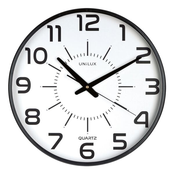 unilux Wanduhr Maxi Pop schwarz 375 mm schwarz