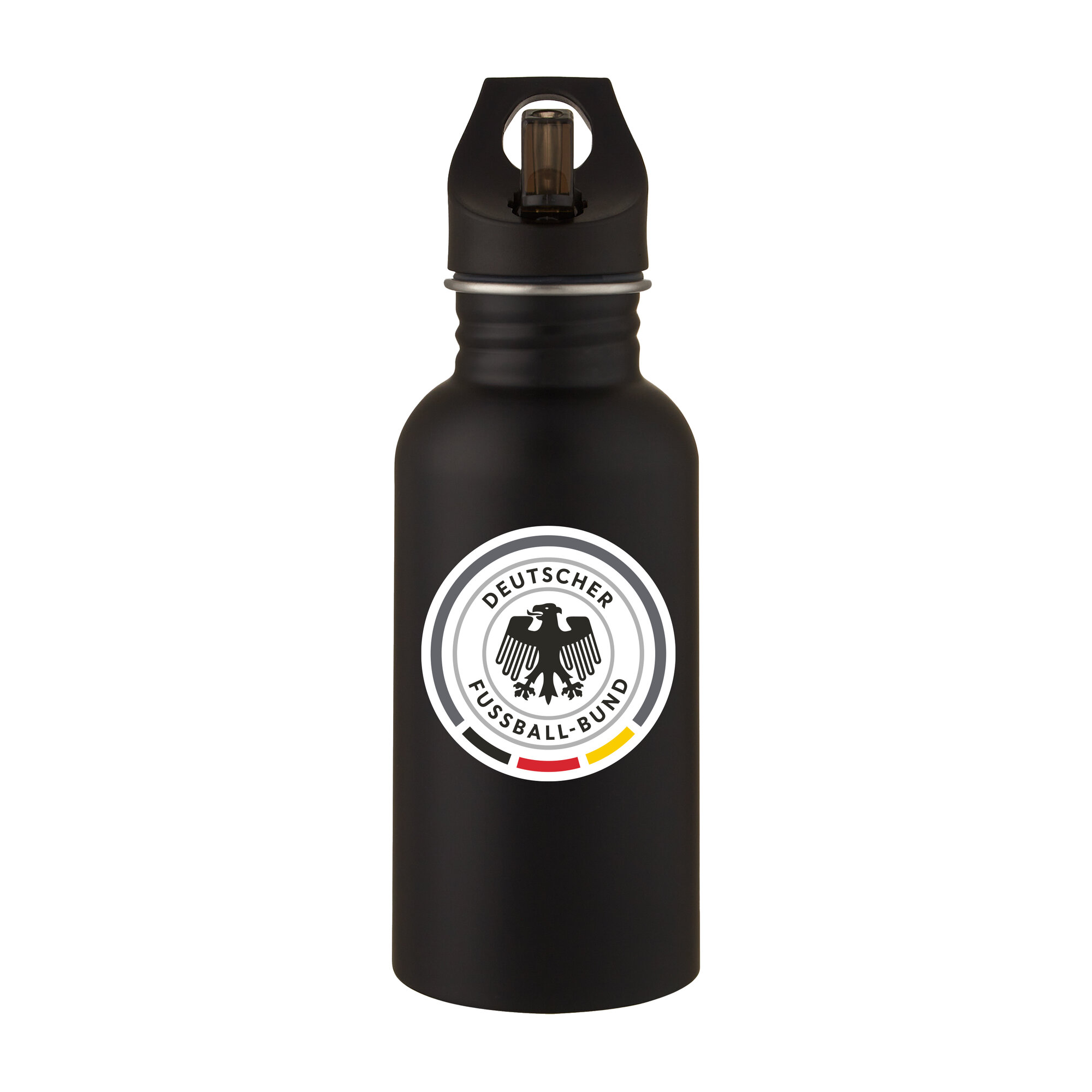 Trinkflasche aus Edelstahl mit Logo der deutschen Nationalmannschaft, 500 ml, Schwarz Image