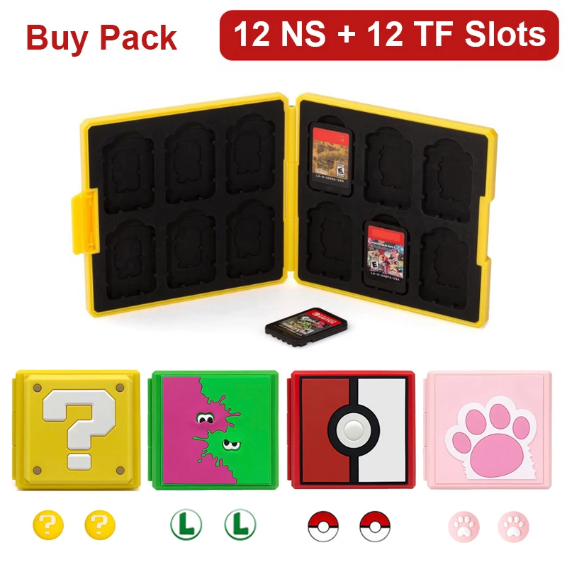 Étui rigide 12 en 1 pour cartes de jeu Switch OLED, boîte de rangement pour cartouches de jeu pour jeux NS Switch Lite pour cartes mémoire Micro SD