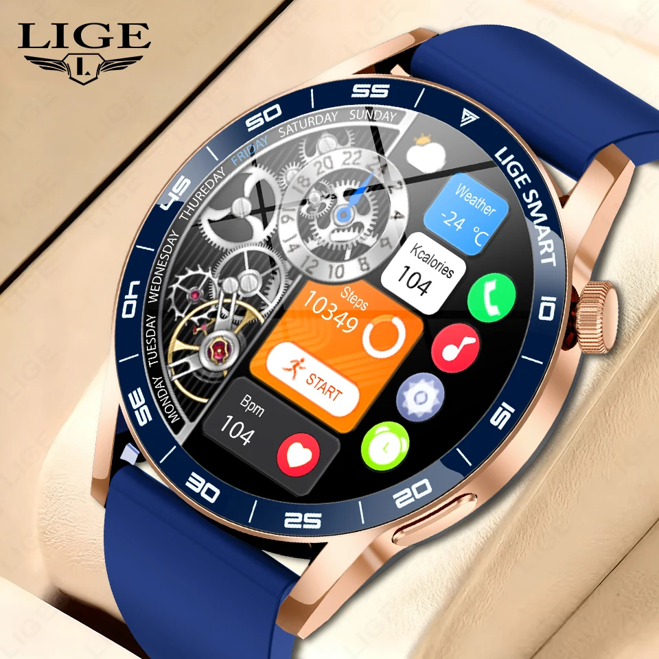 LIGE Full Touch Smart Uhr Männer AI Stimme Assistent Bluetooth Anruf Männer Uhren Frauen Herz Rate Gesundheit Monitor Sport Smartwatch Image