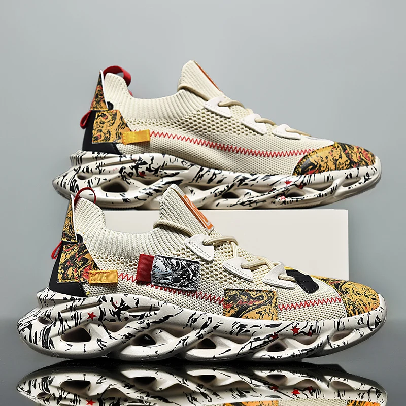 Herren-Sport-Laufschuhe, Jogging-Trainer, modisch, weich, sportlich, atmungsaktiv, zu Fuß, bequem, Luxus-Schuhe, leicht, lässig Image