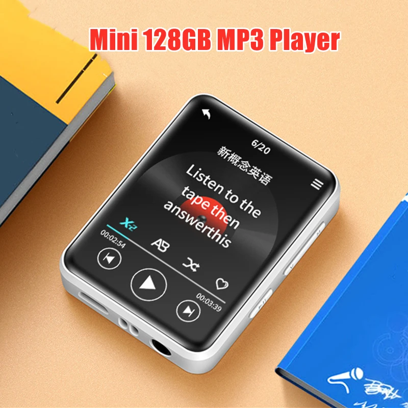 Mini lecteur MP3 de poche 128 go, baladeur Bluetooth, lecteur de musique MP4 externe avec écran tactile IPS type-c, lecture enregistreur vocal
