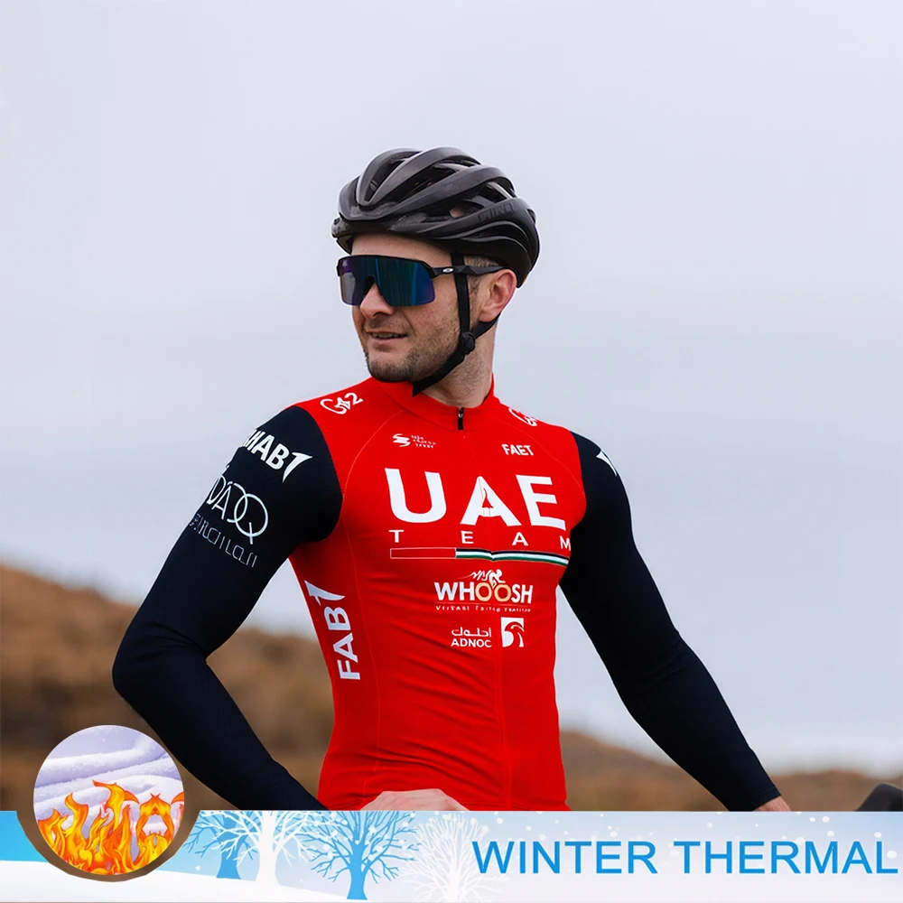 UAE per uomo Abbigliamento da bicicletta Uomo Inverno Uomo Set da ciclismo Bicicletta Cyling Jersey Uomo Biciclette Abbigliamento da ciclismo Set da uomo Inverno