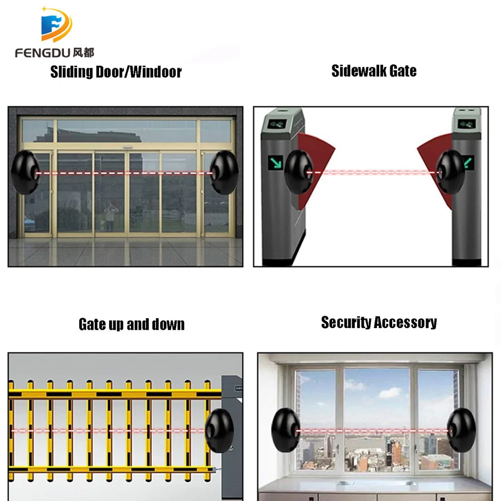 Sicherheitsfotozelle Infrarotstrahlsensor Photoelektrischer Bewegungsmelder für Rollentüröffner Automatische Schwenkschiebetoröffner Image