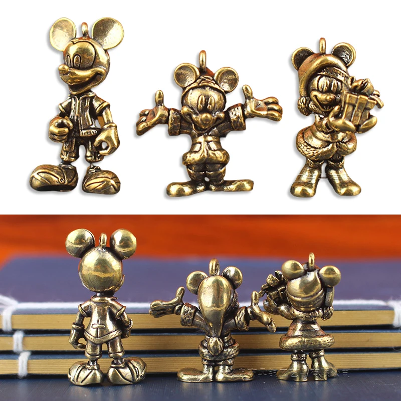 Disney Mickey Maus Anhänger Kupfer Ornament Kreative Schlüsselbund Charms Desktop Dekoration Spielzeug Nette Kleine DIY Zubehör Puppe Image