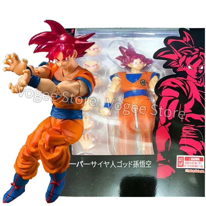Dragon Ball Shf Super Saiyan Dio Rosso Son Goku Action Figure PVC Mobile Goku Nero Anime Figure Collezione Modello Giocattoli Regalo per bambini