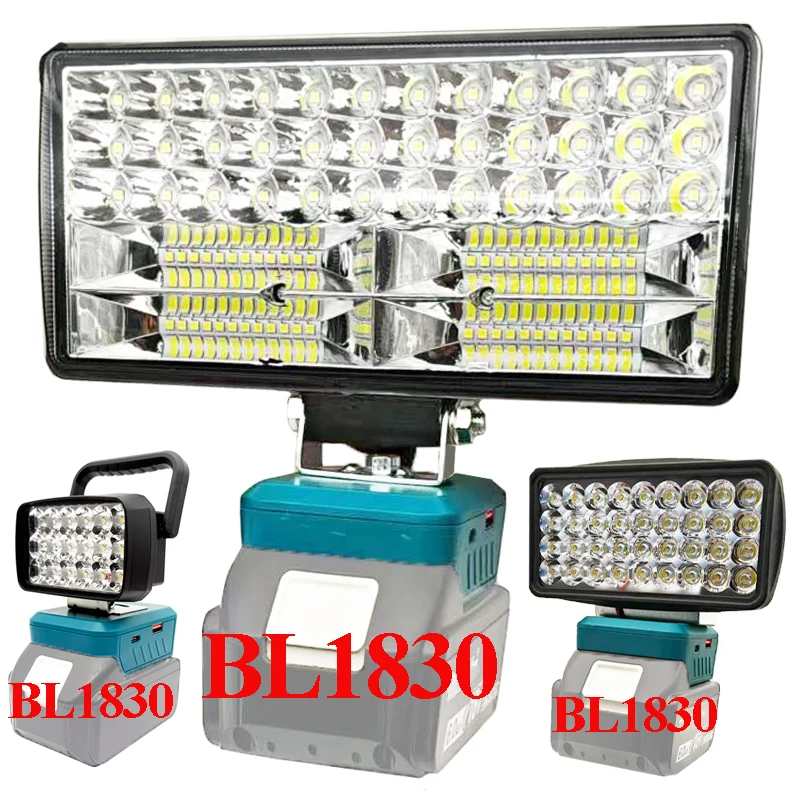 Für Makita 18V Li-Ion Batterie Fall Bl1830 Lithium-Zelle Pack Typ C USB Power Bank LED Arbeit Lampe Licht taschenlampe Ladegerät Image