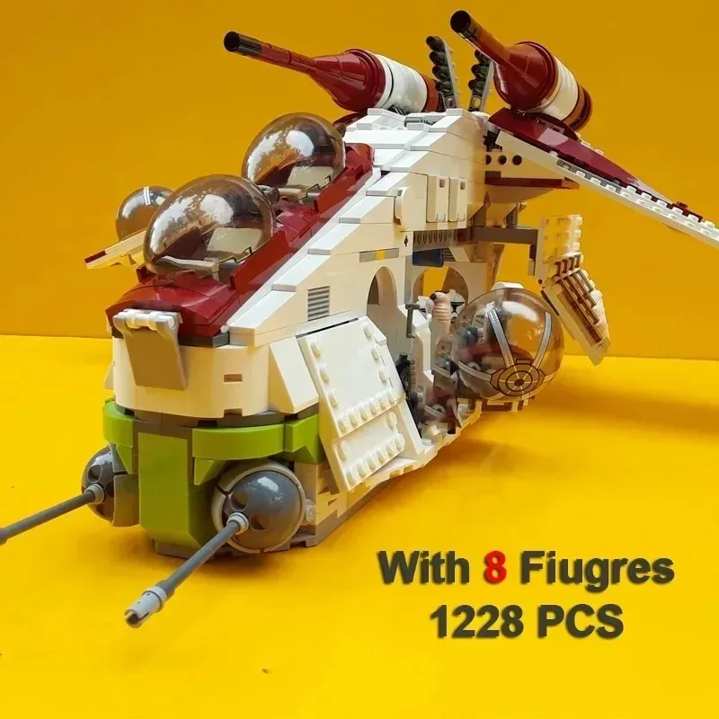 Hot Toys Star 1228 Stück Plan Republic Dropship Gunship Bausteine Ziegel Legoing WARS 75021 Spielzeug für Kinder Geburtstagsgeschenk Image