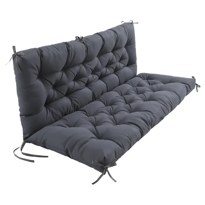 Outdoor-Bankpolster, wasserdicht, Sonnenschutz, Hängesesselpolster, Massivholz, Gartensitzkissen, sitzend auf integriertem Gesäßpolster Image