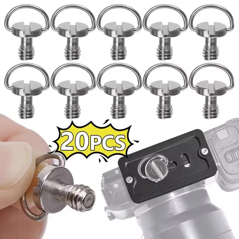 20/10/1PCS Stainless Steel 1/4" Tripod Screw Mounting Screw Adapter Quick Release Camera Screw for Camcorder Tripod Monopod