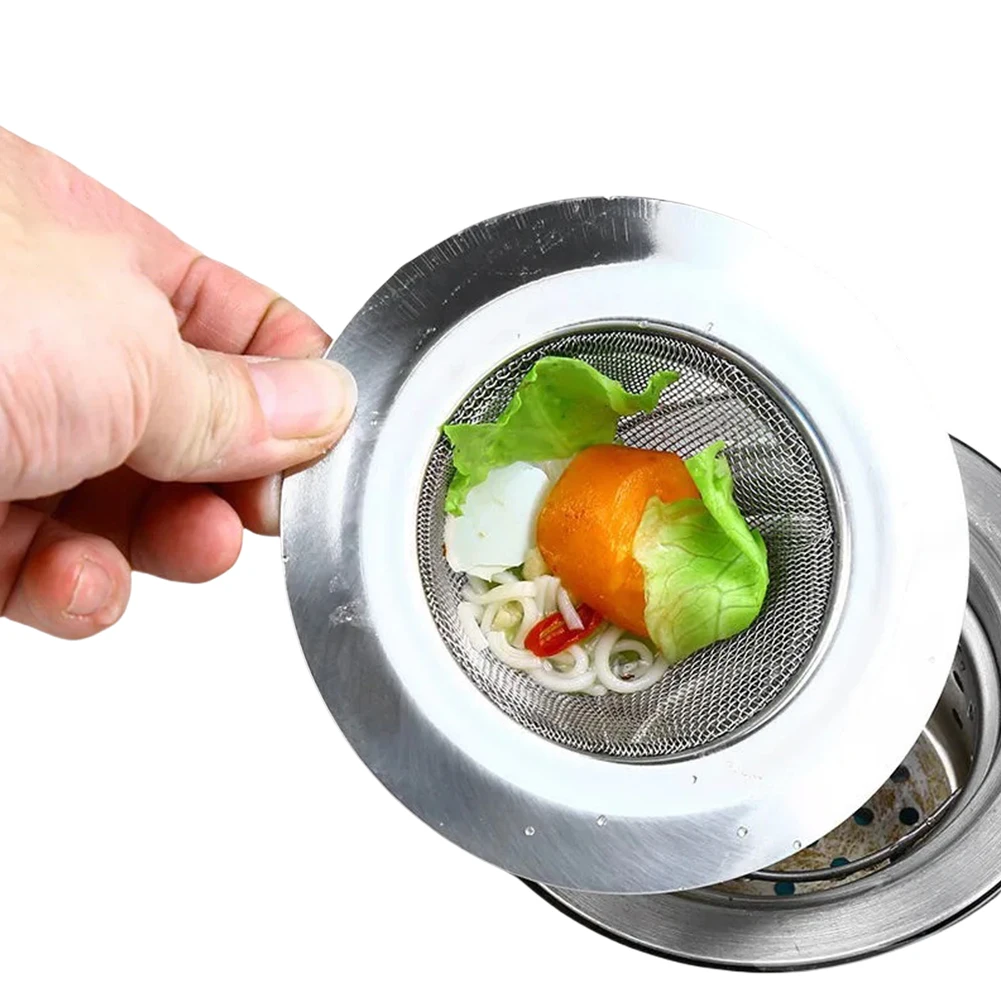 Crépine de vidange d'évier de cuisine en acier inoxydable, bouchon d'évier de cuisine avec grand bord large, protecteur d'évier pour éviers de cuisine 10 pièces