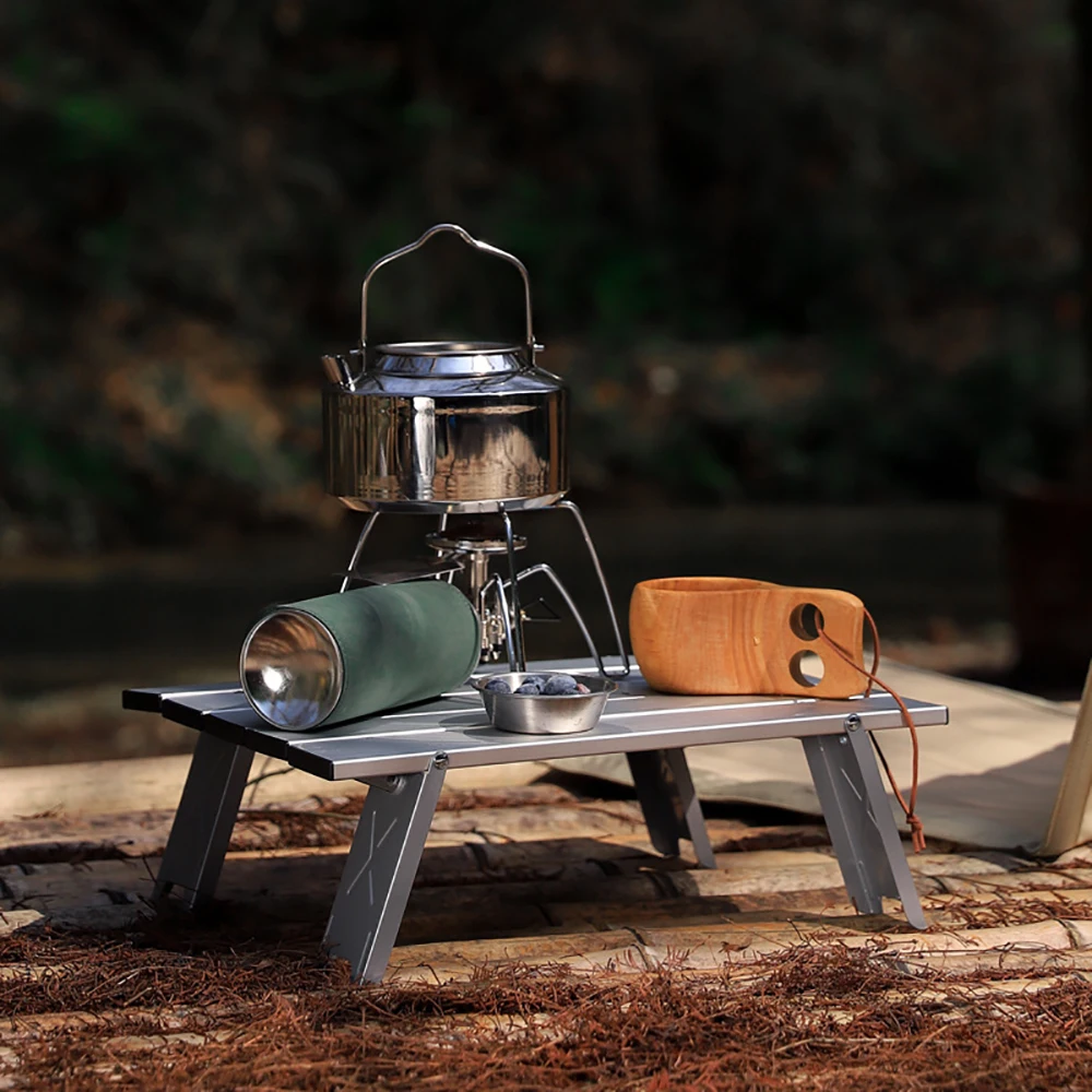 Tragbarer faltbarer Klapptisch, ultraleichter Tisch aus Aluminiumlegierung, Camping-Mini-Außentisch, Picknick-Grill, Gartenmöbel