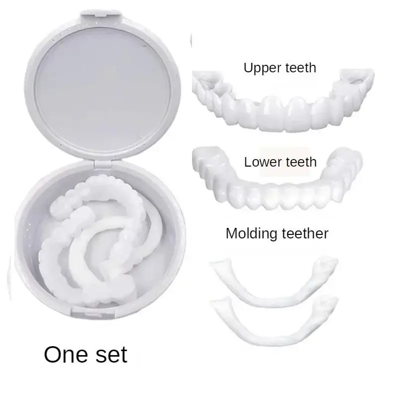 Gefälschte Zahn Set Oberen und Unteren Zähne Set Furnier Simulation Dental Abdeckung Füllmaterial Zahnmedizin Hohlraum Reparatur Artefakt Image