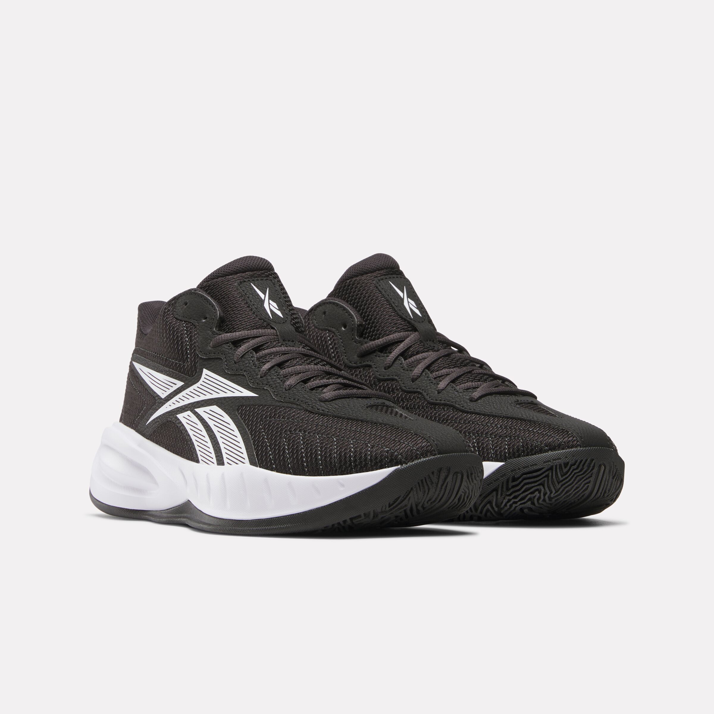 Basketballschuh REEBOK "REEBOK PRESS", Gr. 45,5, core schwarz, weiß, washed schwarz, Schuhe