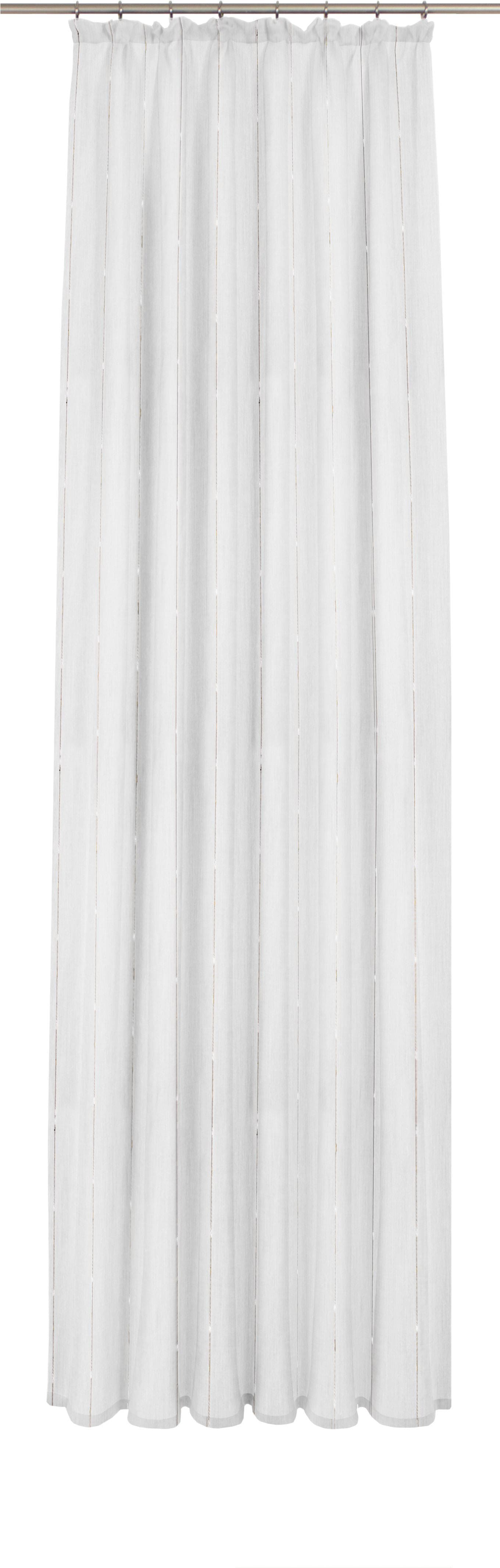 Gardine WIRTH, weiß (sanftes weiß), B:950cm H:125cm, Polyester, Gardinen, Fertig-Store mit FB 1:3 nach Maß Image