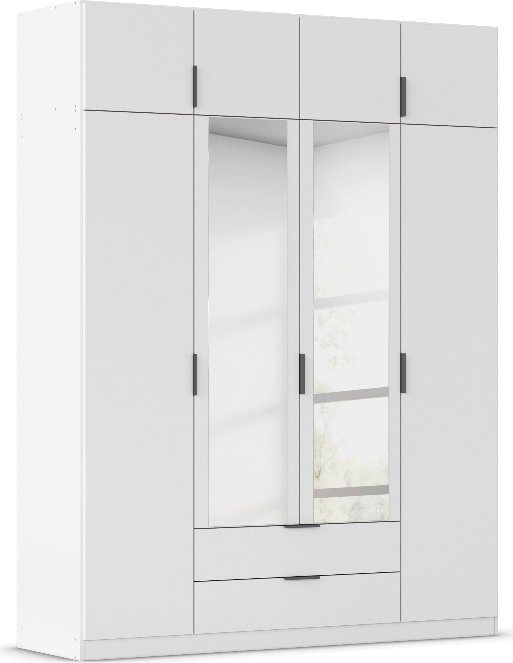 Kleiderschrank RAUCH "Drehtürenschrank Schrank Garderobe Ankleide Schlafzimmer LAGOA", alpinweiß, B:181cm H:235cm T:54cm, Holzwerkstoff, Schränke, geräumige Schubladen, 3 Breiten, optional mit Aufsatz MADE IN GERMANY Image