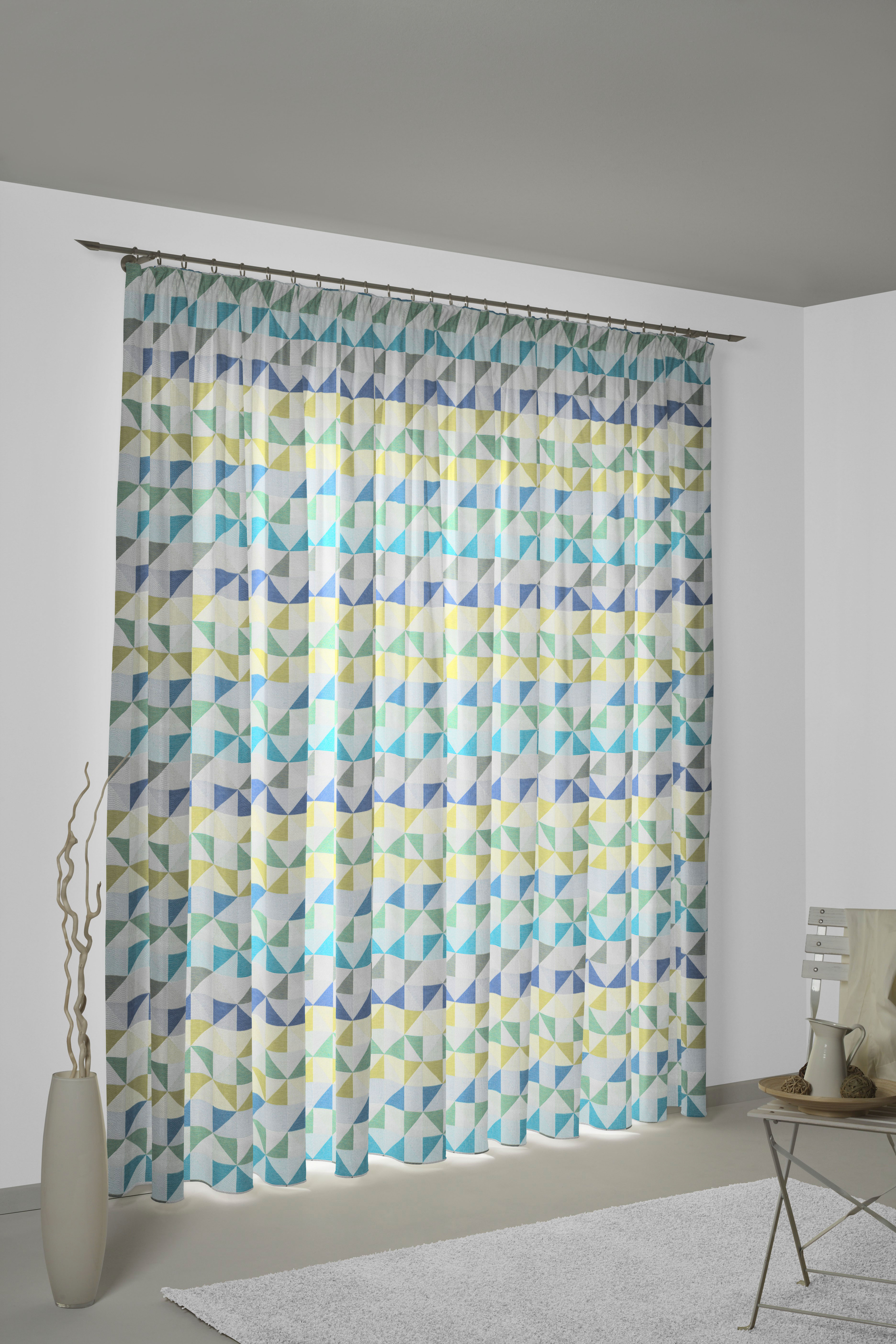 Vorhang WIRTH "Berlare", blau, B:132cm H:355cm, Baumwolle, Polyester, Gardinen, nach Maß Image
