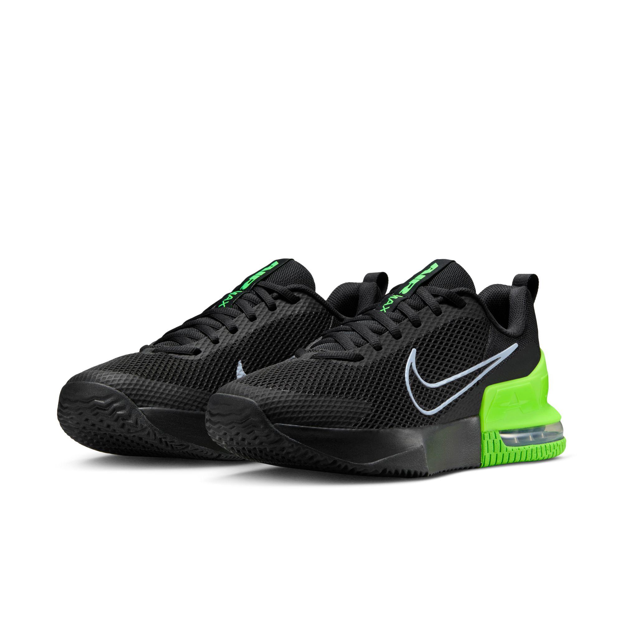 Trainingsschuh NIKE "M AIR MAX ALPHA TRAINER 6", Gr. 46, schwarz, ghost, grün strike, Synthetik, Textil, Schuhe