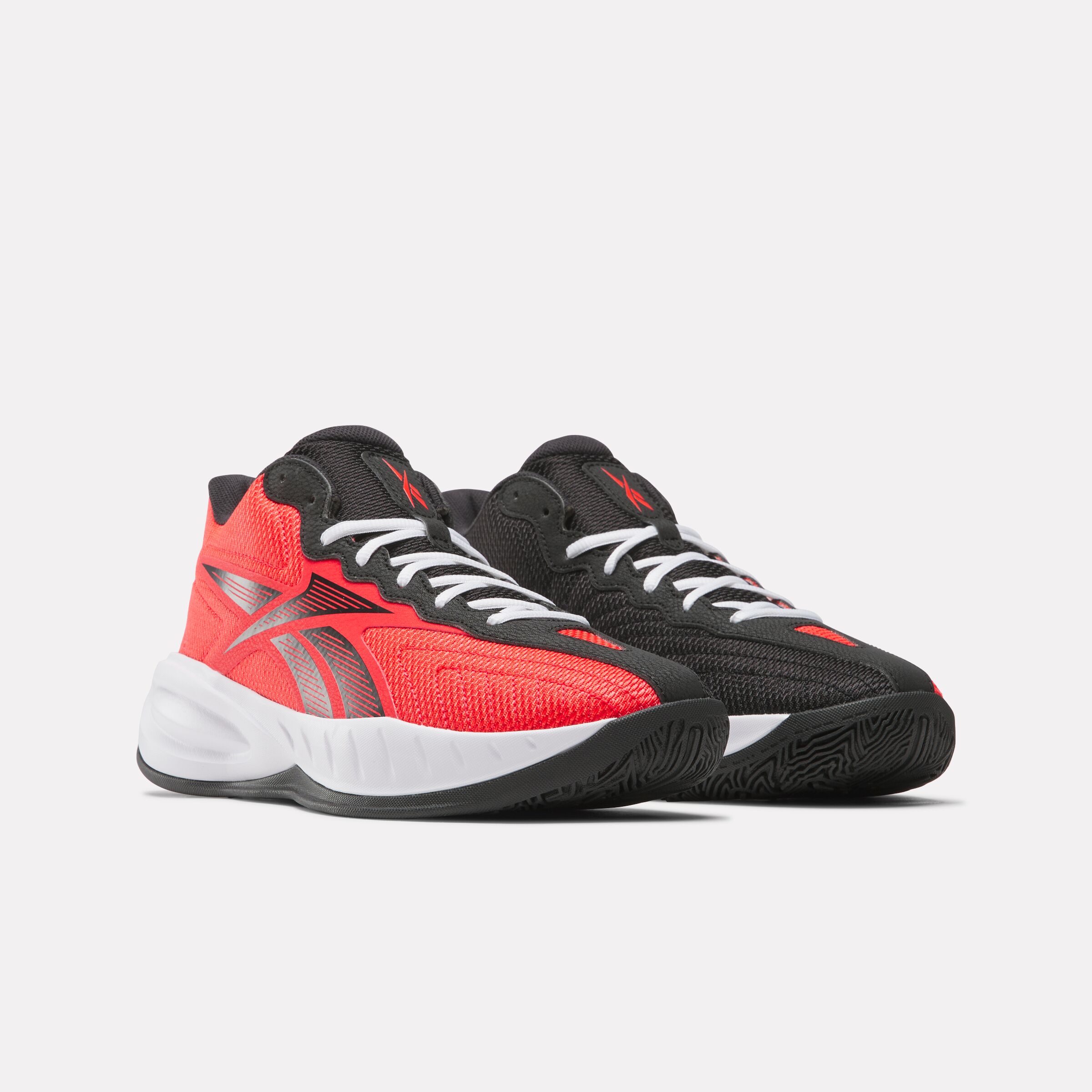 Basketballschuh REEBOK "REEBOK PRESS", Gr. 39, energy rot, schwarz, weiß, Schuhe