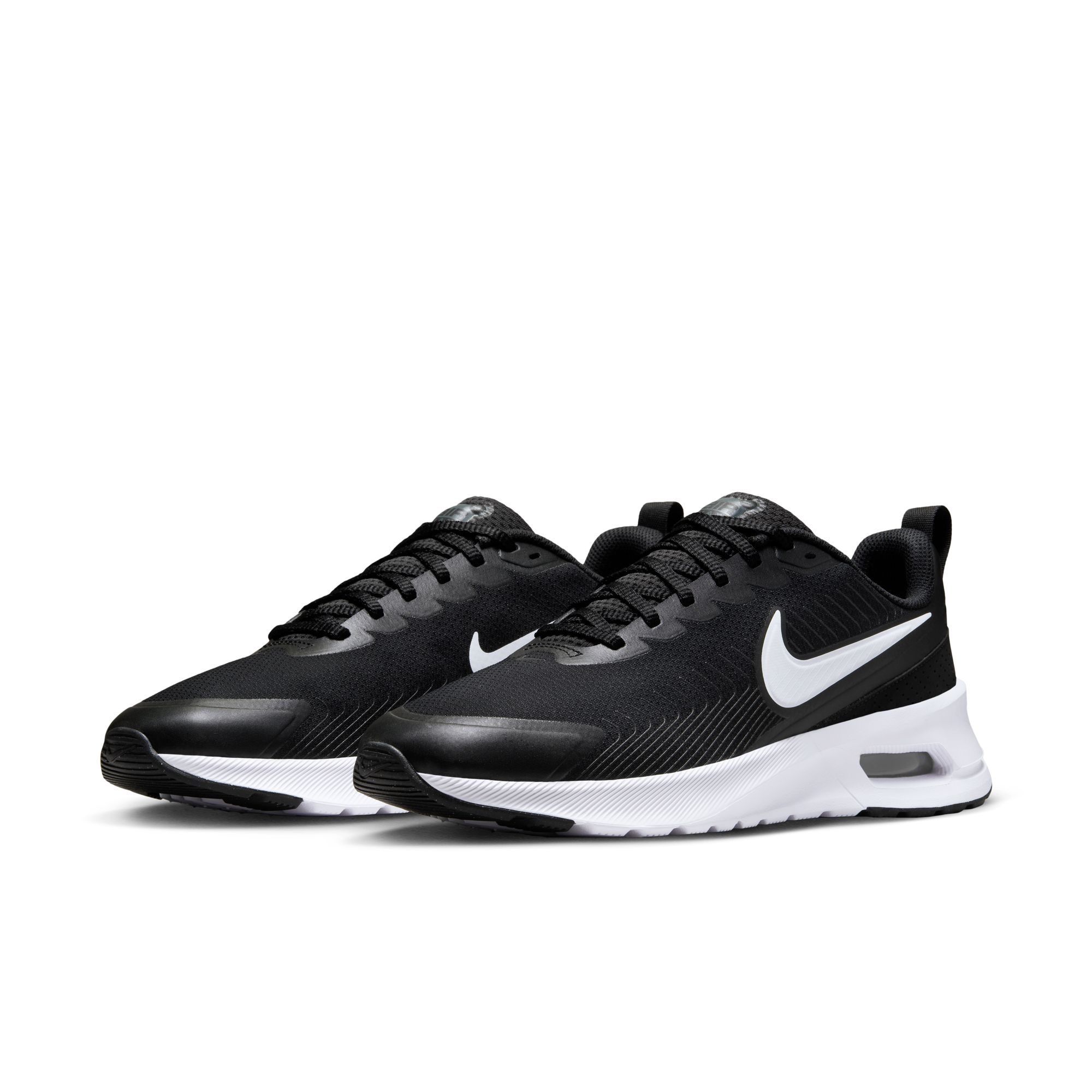 Sneaker NIKE SPORTSWEAR "NIKE AIR MAX NUAXIS", Herren, Gr. 47,5, schwarz, weiß, schwarz, weiß, Synthetik, Textil, Schuhe Sneaker