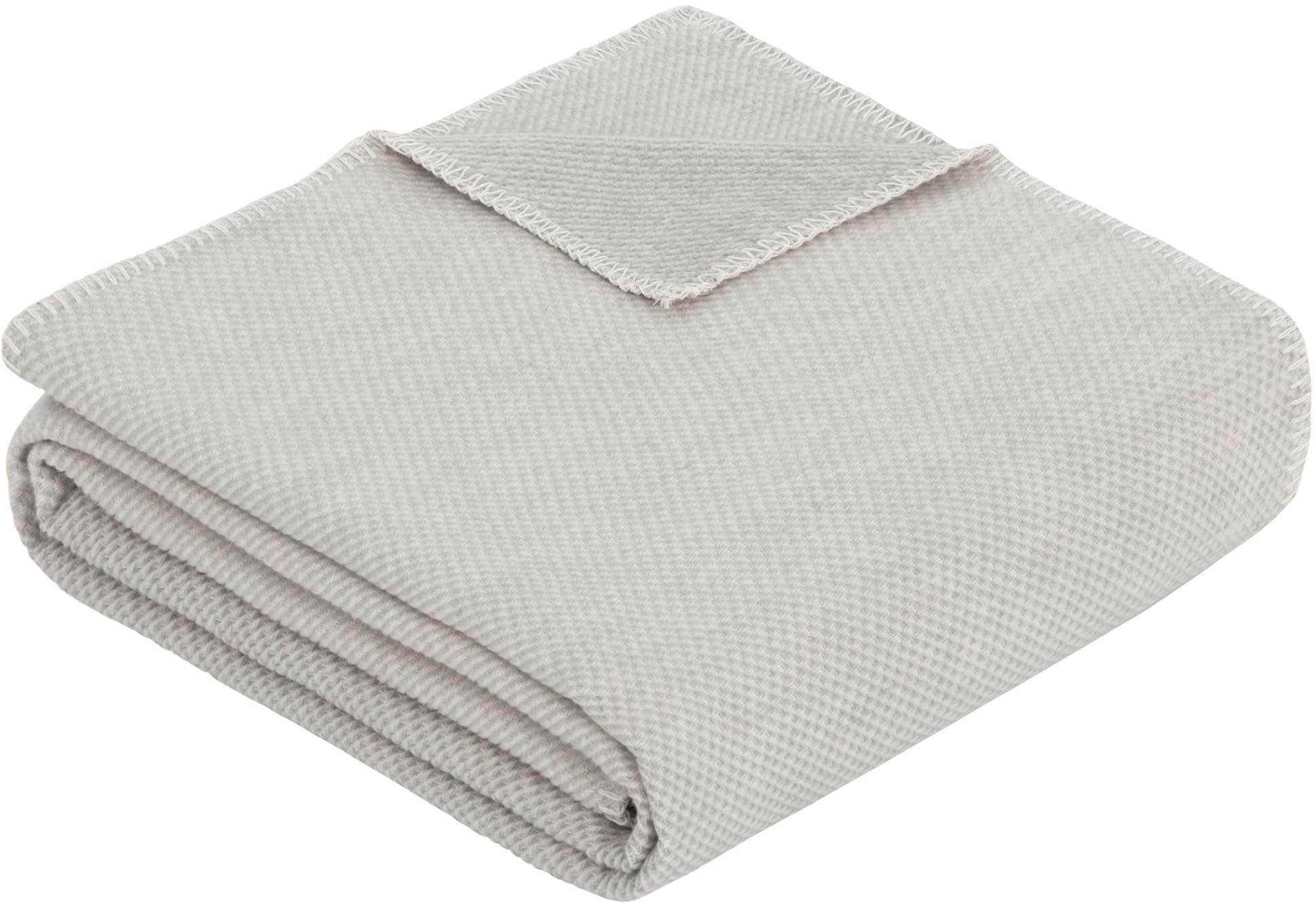 Kinderdecke IBENA "Wohndecke Charlotte mit GOTS", hellgrau, B:70cm L:100cm, Baumwolle, Wohndecken, mit gewebter Struktur Image