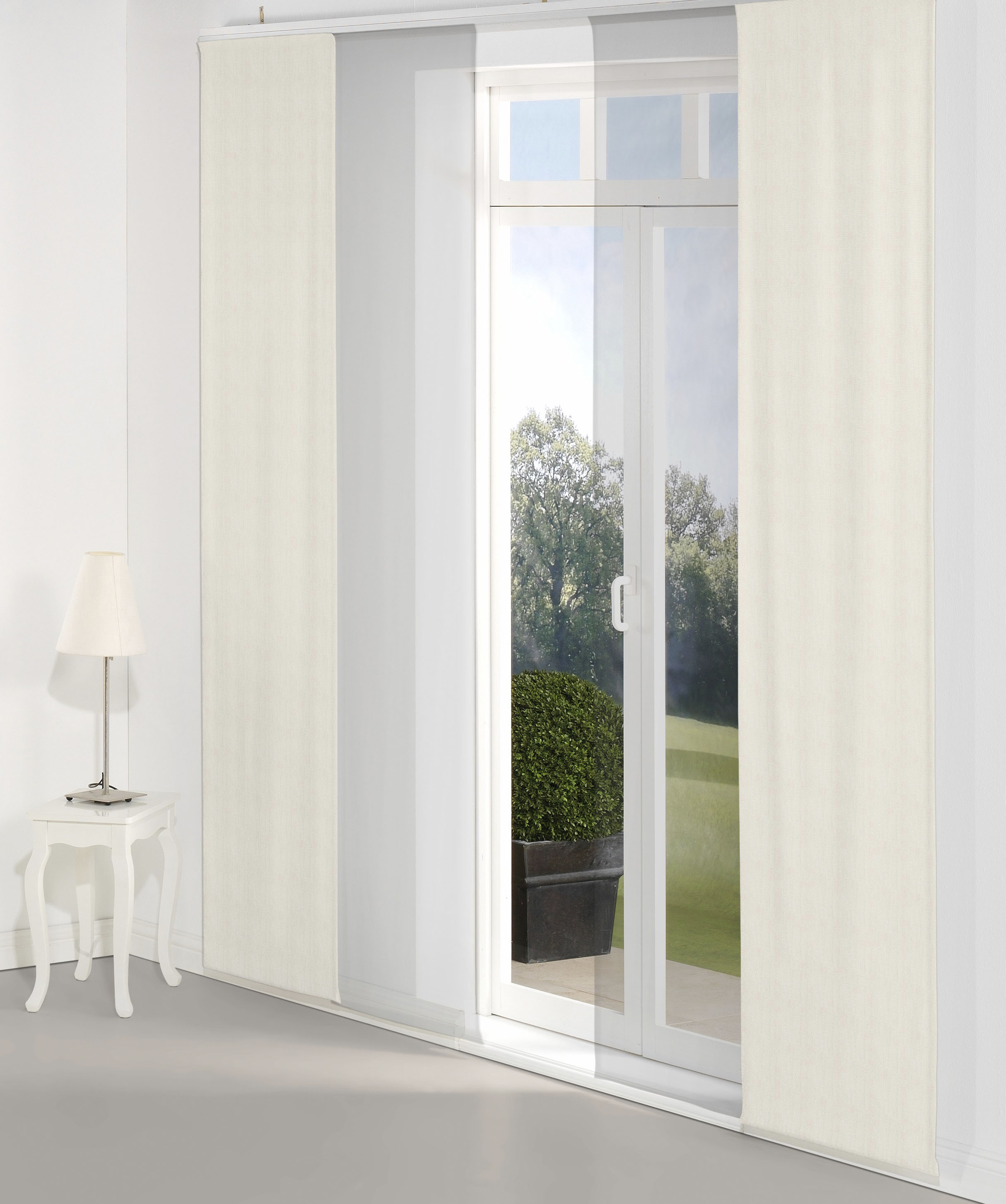Schiebegardine WIRTH "Torbole" Gr. 4, beige, B:60cm H:245cm, Jacquard, Baumwolle, Polyester, Gardinen Image