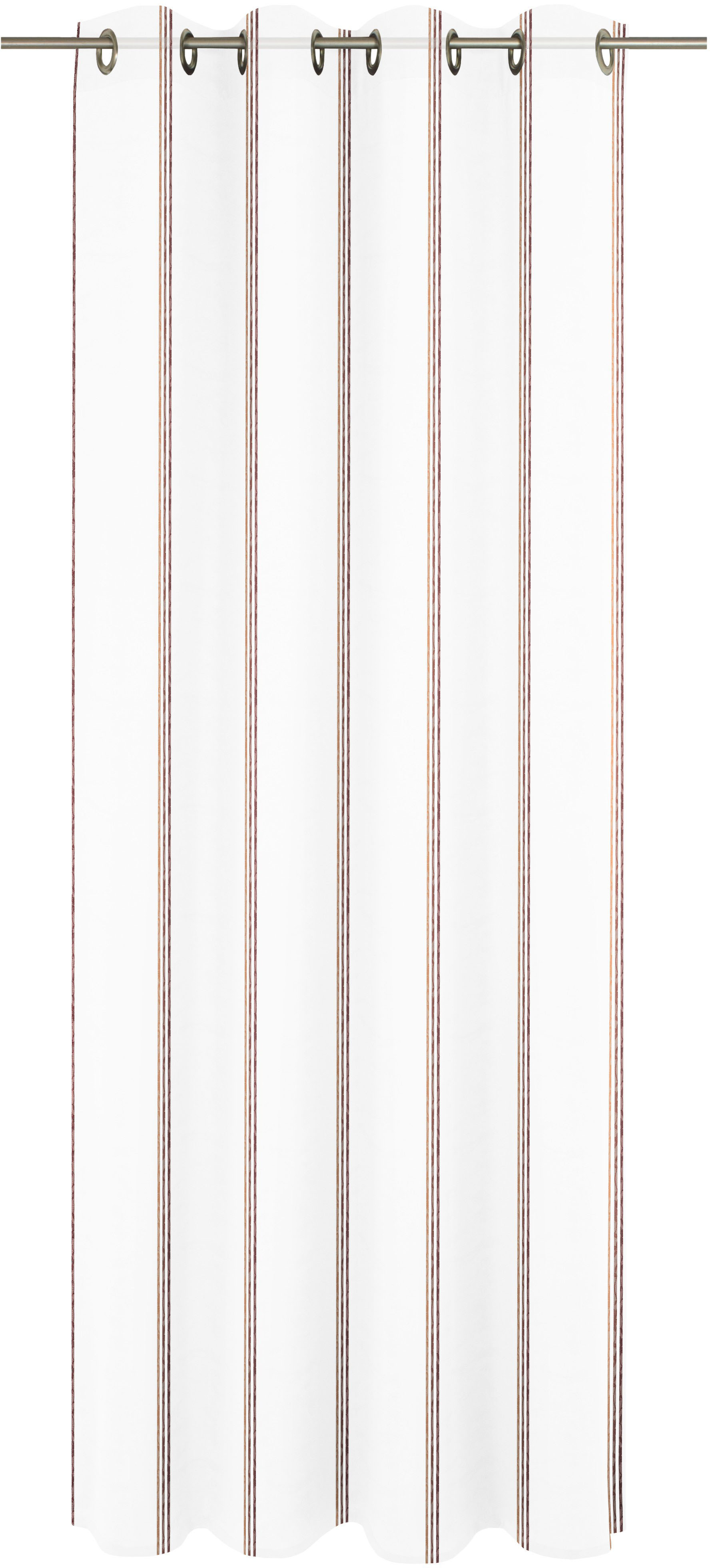 Gardine WIRTH "Chloé", weiß (weiß, rost), B:900cm H:125cm, Polyester, Gardinen, Fertigstore mit Ösen (Ø 4 cm) nach Maß Image