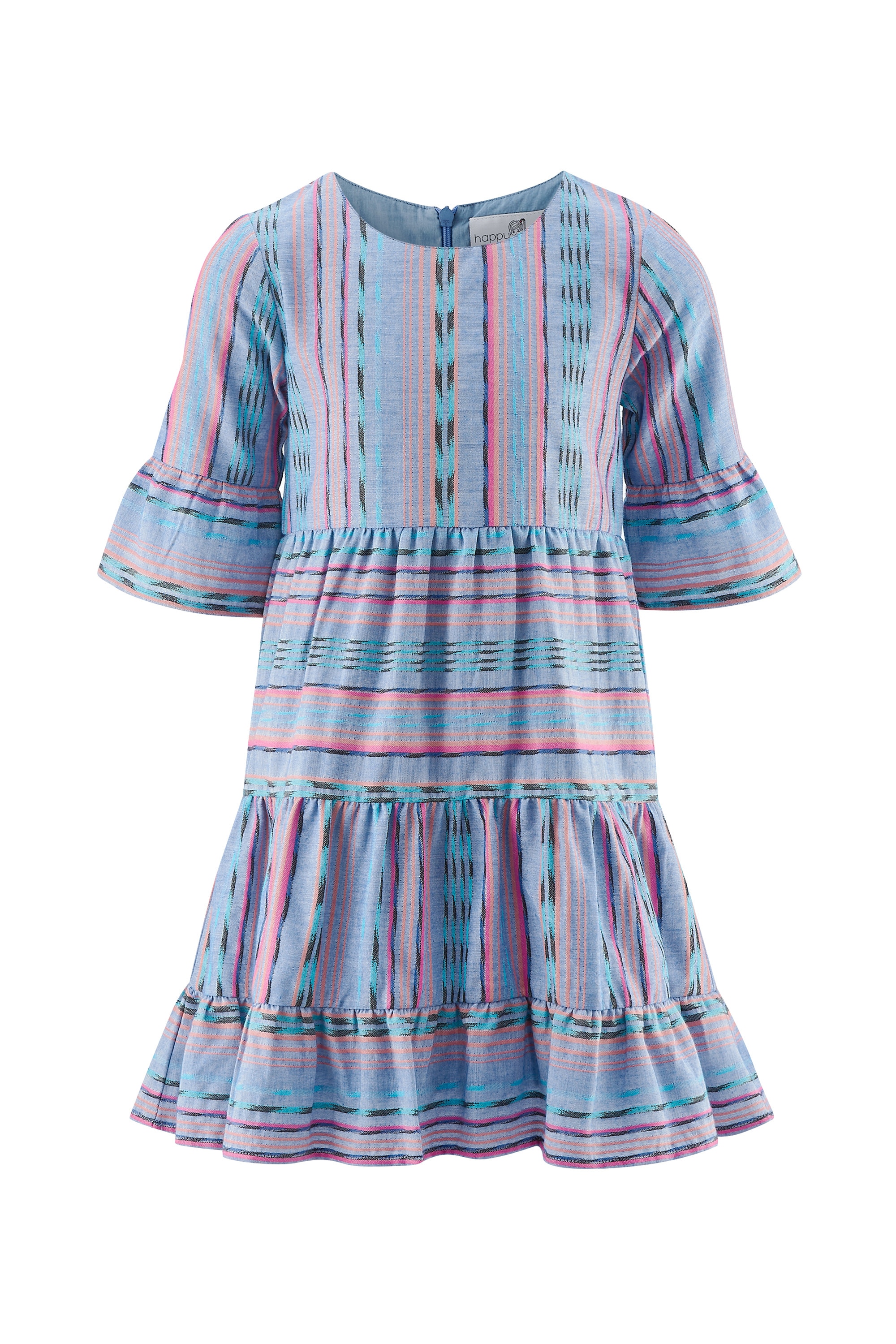 Sommerkleid HAPPY GIRLS "Mädchenkleid", Mädchen, Gr. 104, EURO-Größen, jeans blau, Stoff, 100% Baumwolle, normal, Kleider Image