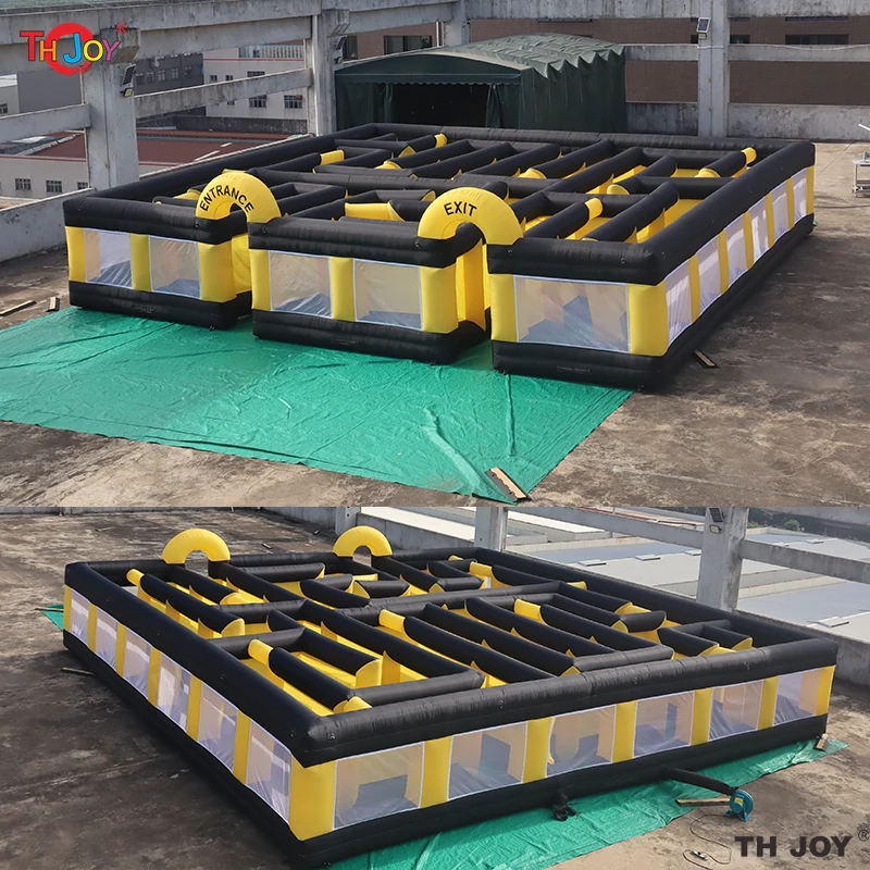 Schneller Versand Gruseliges aufblasbares Halloween-Labyrinth mit Clown-Druck, aufblasbares Haunted-Labyrinth-Spiel für Halloween mit Gebläse Image