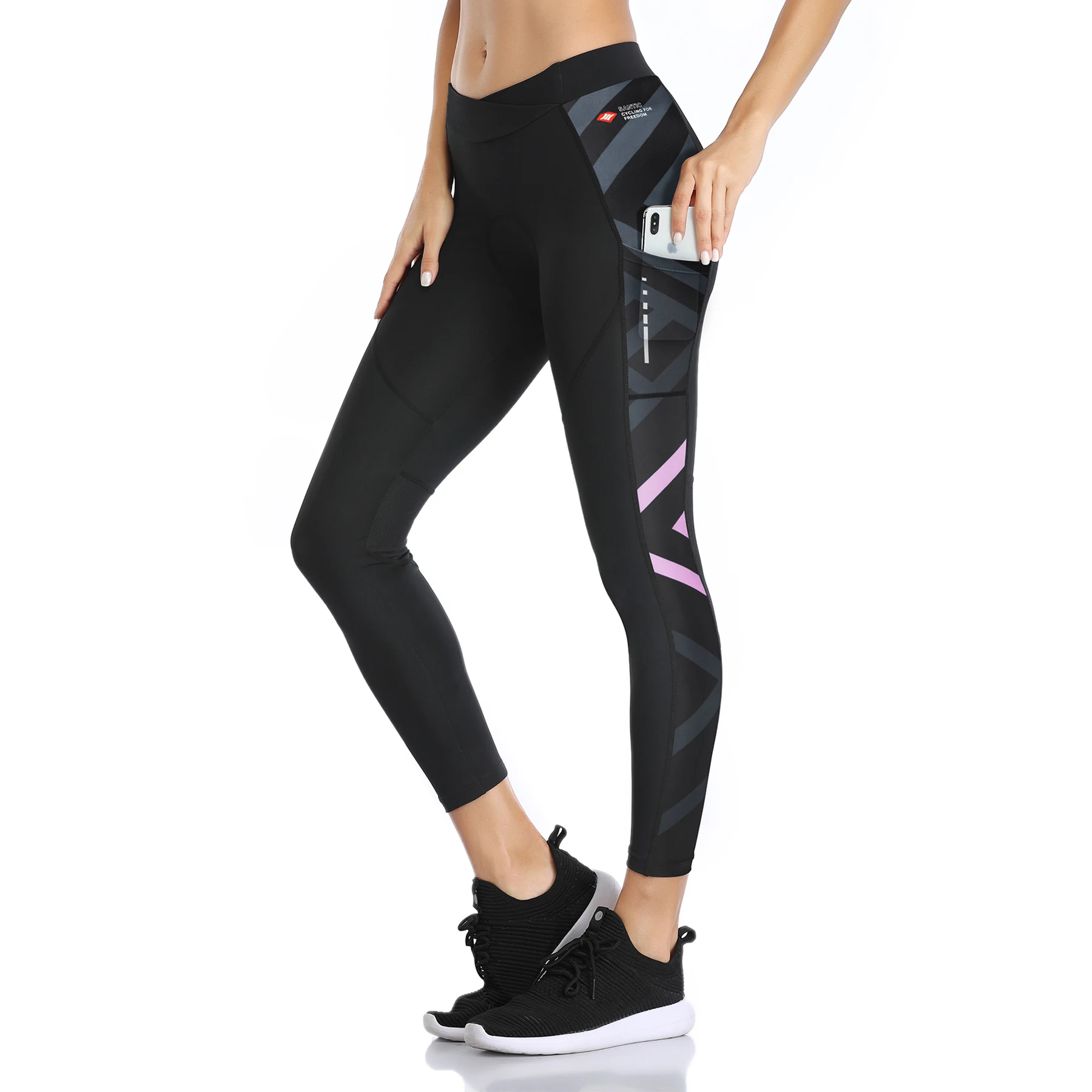 Santic femmes vtt pantalons de cyclisme respirant maille Leggings réfléchissants collants de vélo sport pantalons de sport KL25C04282