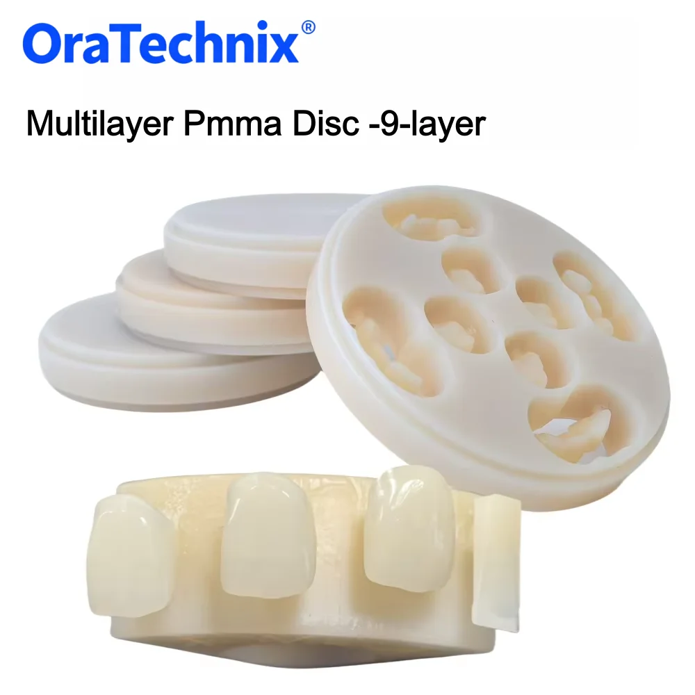 Matériau de bloc dentaire Pmma multicouche de 98mm, objets de présage pour la dentisterie, restaurations multicouches, disque en résine, matériaux de prothèse dentaire de laboratoire CAD/CAM