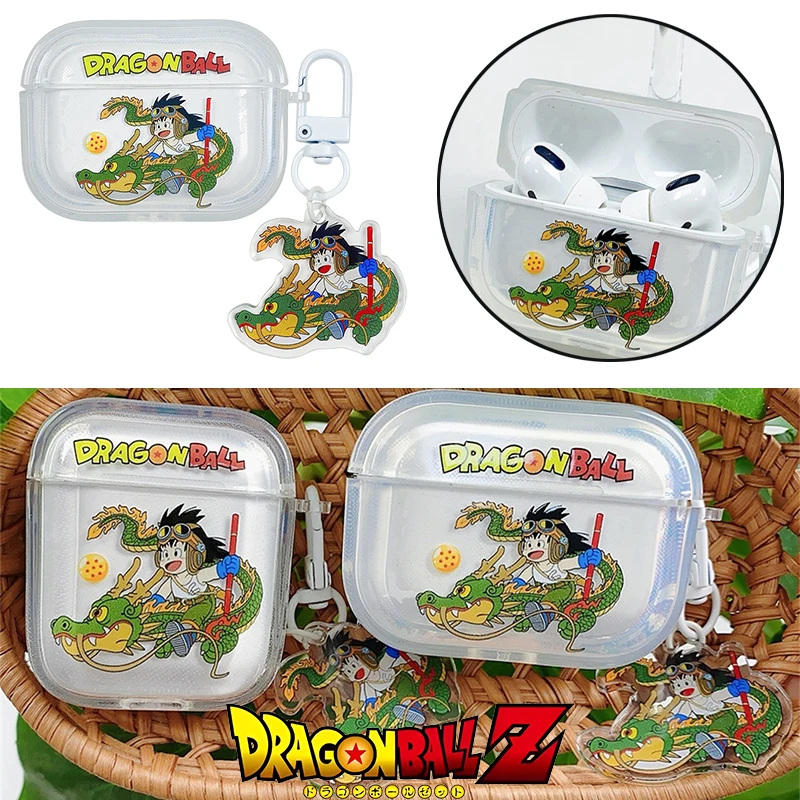 Dragon Ball Z Son Goku Anime Transparente Kopfhörerhülle für Airpods 4 1 2 3 Pro 2, Schutzhülle mit Anhänger-Kopfhörerabdeckung Image