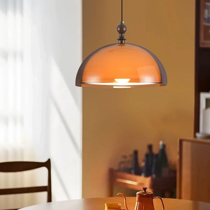 Vintage Pendelleuchte Doppelschicht Acryl Lampenschirm Pendelleuchte Esszimmer Bar Schlafzimmer Bartheke orange Atmosphäre Lampe