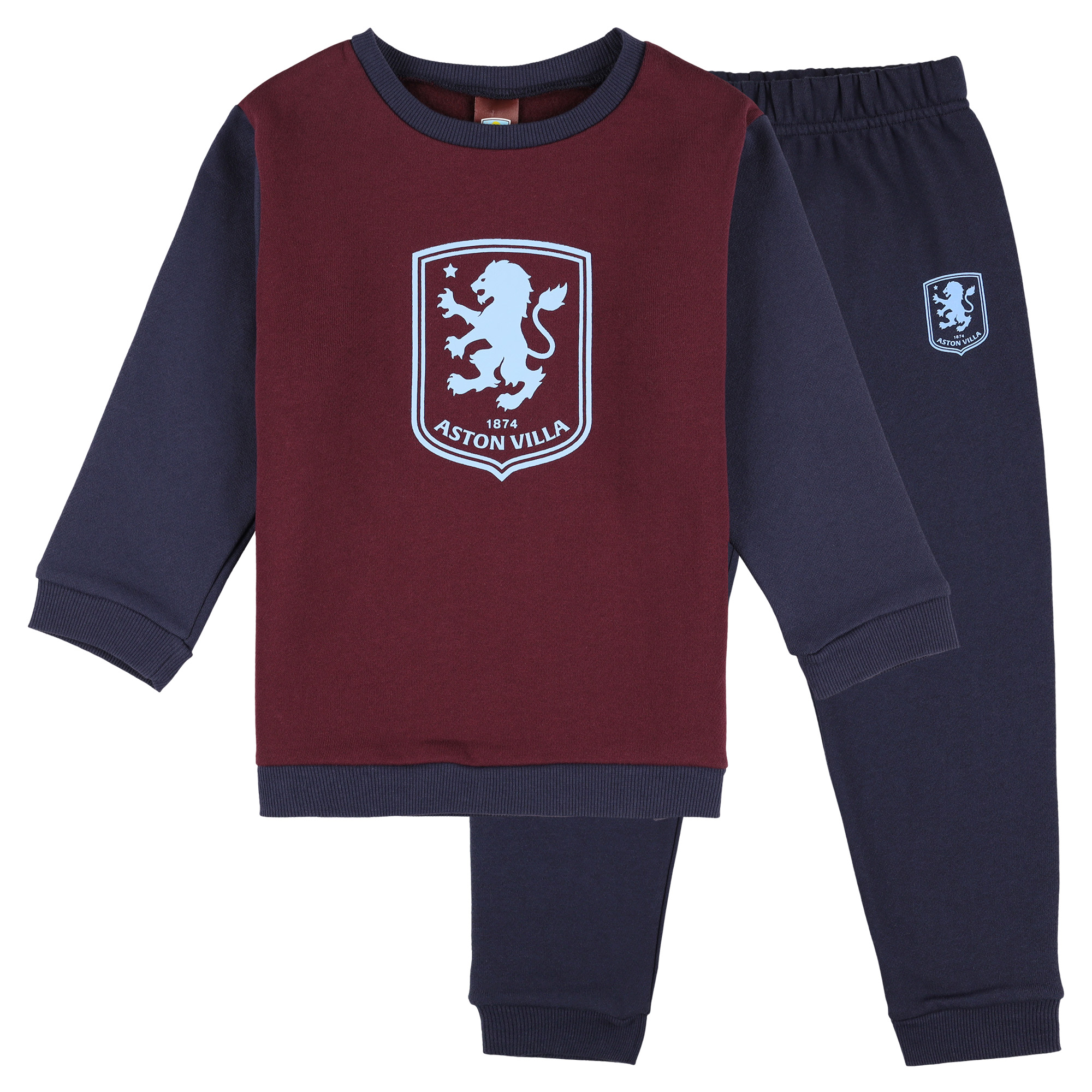 Aston Villa Sweatshirt und Jogginghose – Marineblau/Weinrot – Kleinkinder Image