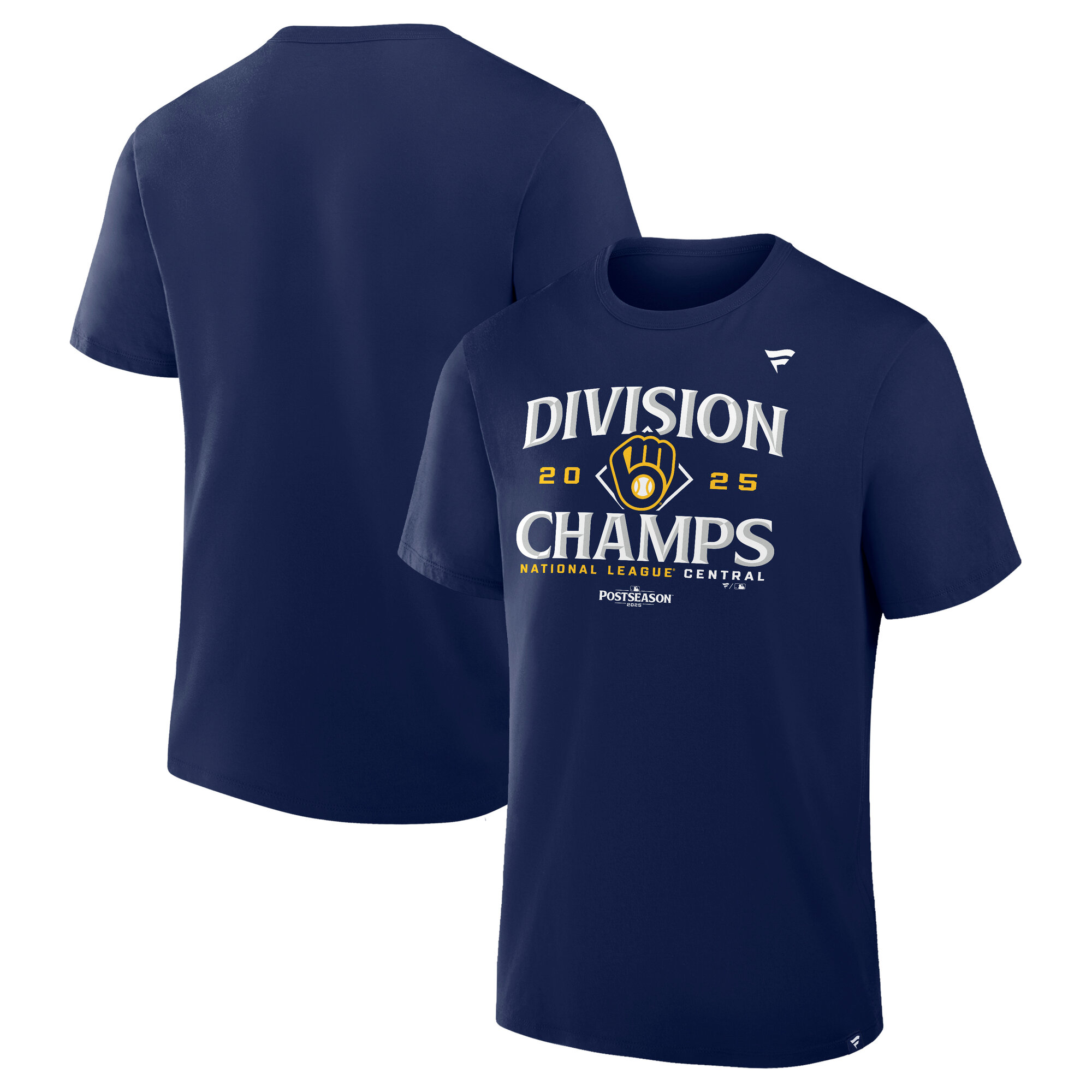 Milwaukee Brewers 2025 NL Central Division Champions Locker Room Fanatics T-Shirt für Herren, Marineblau Image