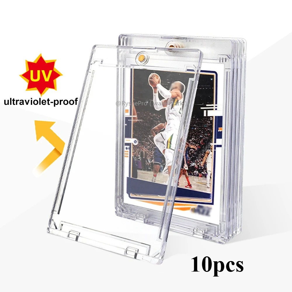 10pcs Magnetic Card Case Holder 35pt Card Holder for Trading Cards Hard Plastic Card Sleeves for MTG TCG Sports Baseball Cards