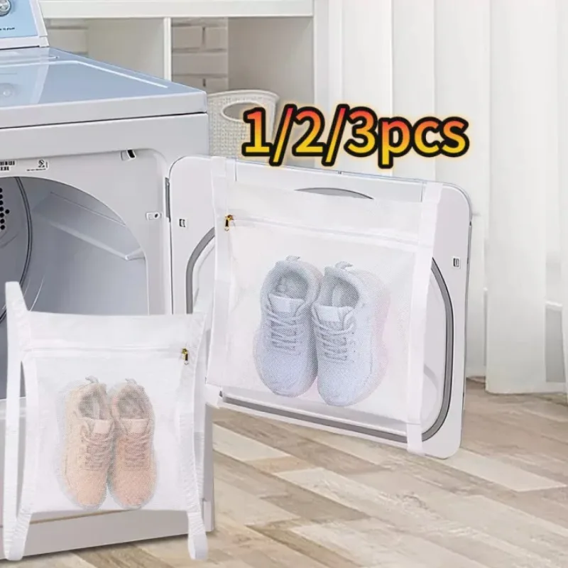 1/2/3 Pcs Sneaker Washing Machine Bag Mesh Washing Bag,Portable Laundry Dryering Net Bags for Shoes,Dryer Door Shoe Net Bags