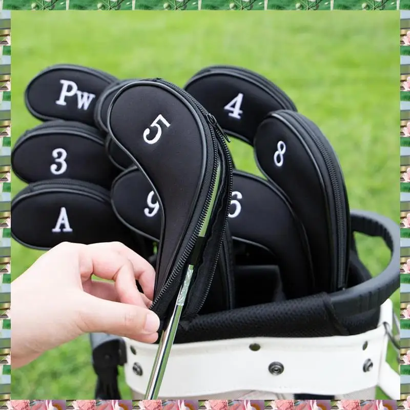 Sports 10PCS Zipper Golf Club Iron Head Covers With Number Golf Club Head Covers For Iron Set For Golf Iron Headcovers Easy To U