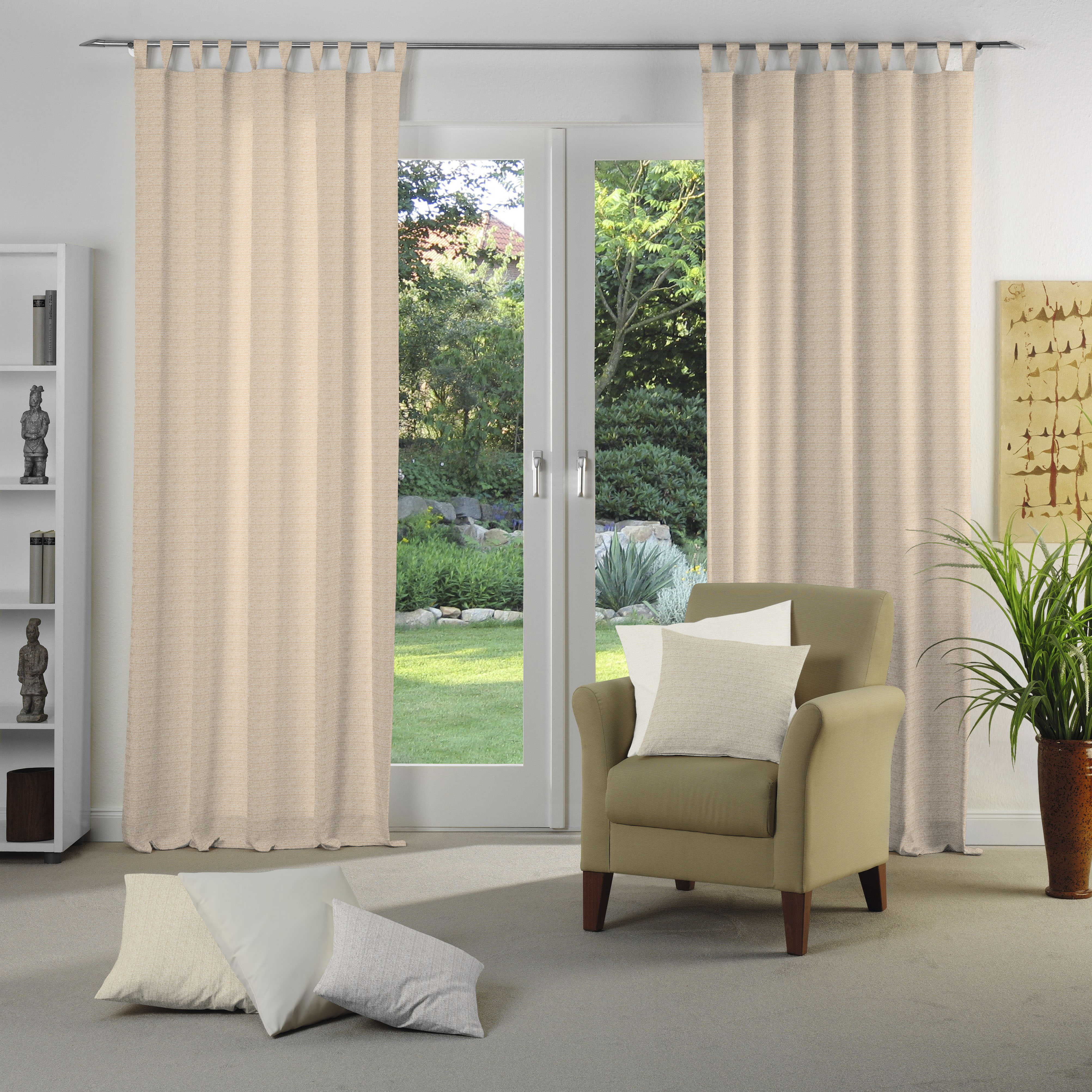Vorhang WIRTH "Berwick" Gr. 3, orange (terra), B:132cm H:225cm, Jacquard, Baumwolle, Polyester, Gardinen Image