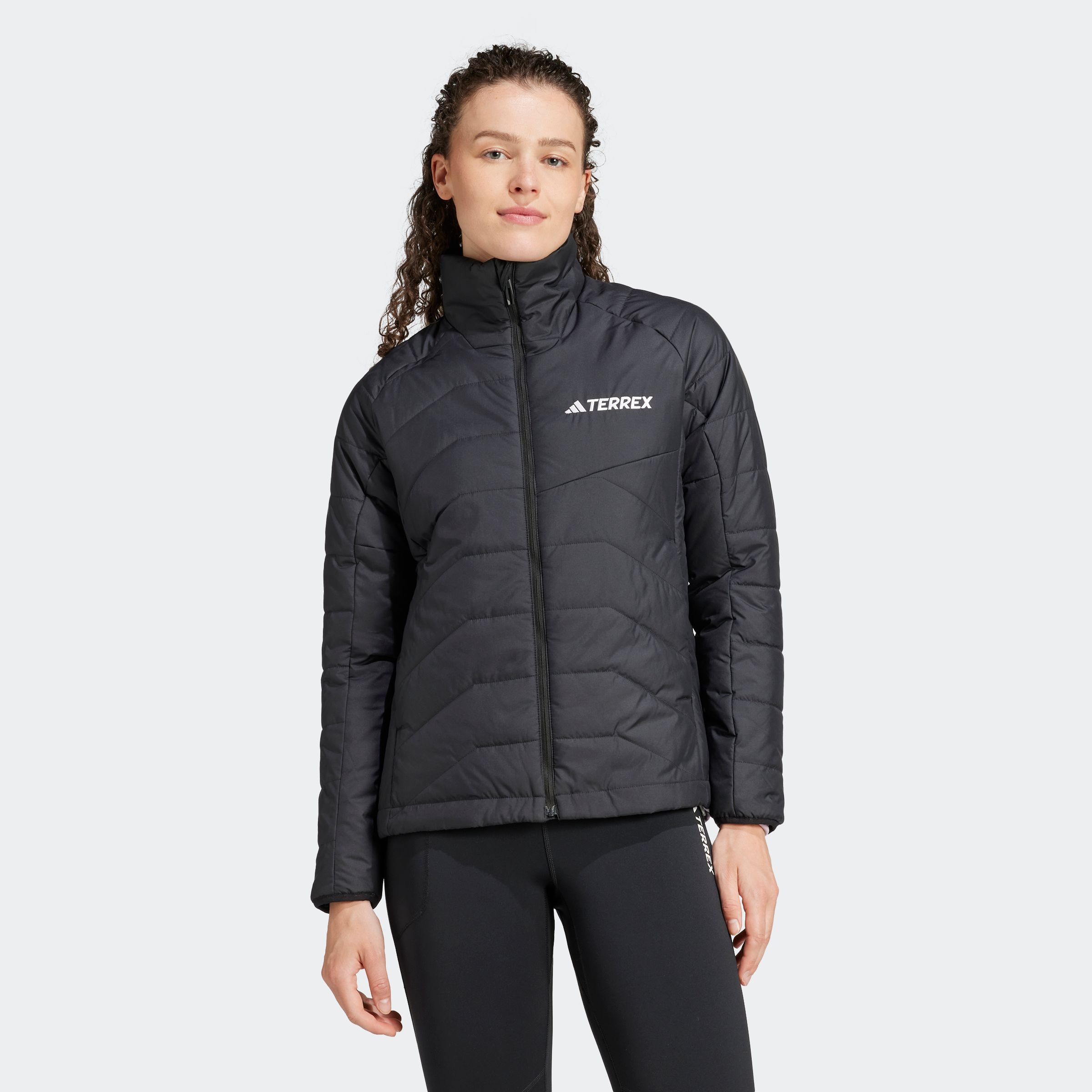 Steppjacke ADIDAS TERREX "W MT INS JKT", Damen, Gr. XS, schwarz, Obermaterial: 100% Polyester, Jacken Steppjacke