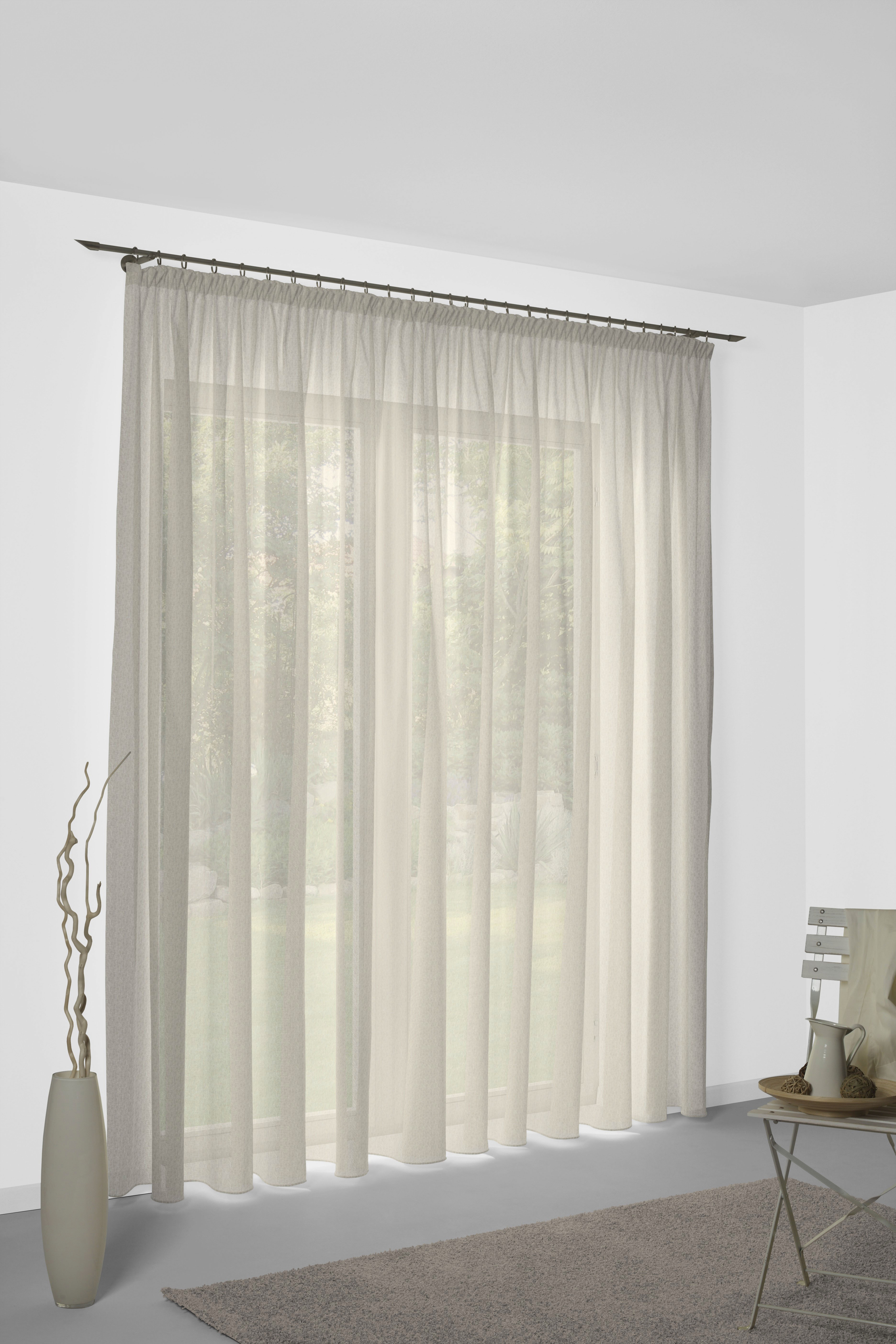 Vorhang WIRTH "Sunday", beige, B:142cm H:265cm, Baumwolle, Polyester, Gardinen, nach Maß Image