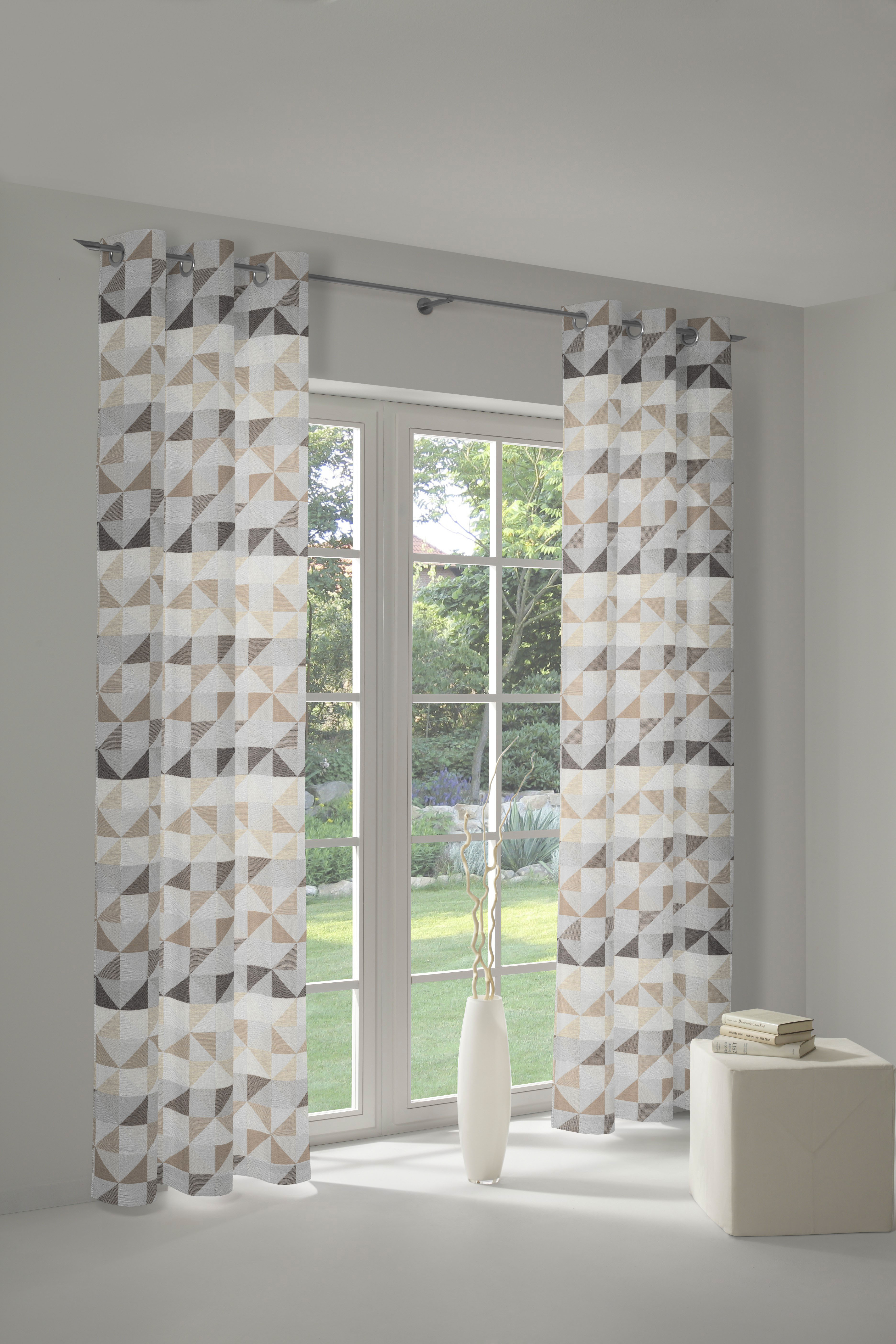 Vorhang WIRTH "Berlare", braun, B:132cm H:325cm, Baumwolle, Polyester, Gardinen, nach Maß Image